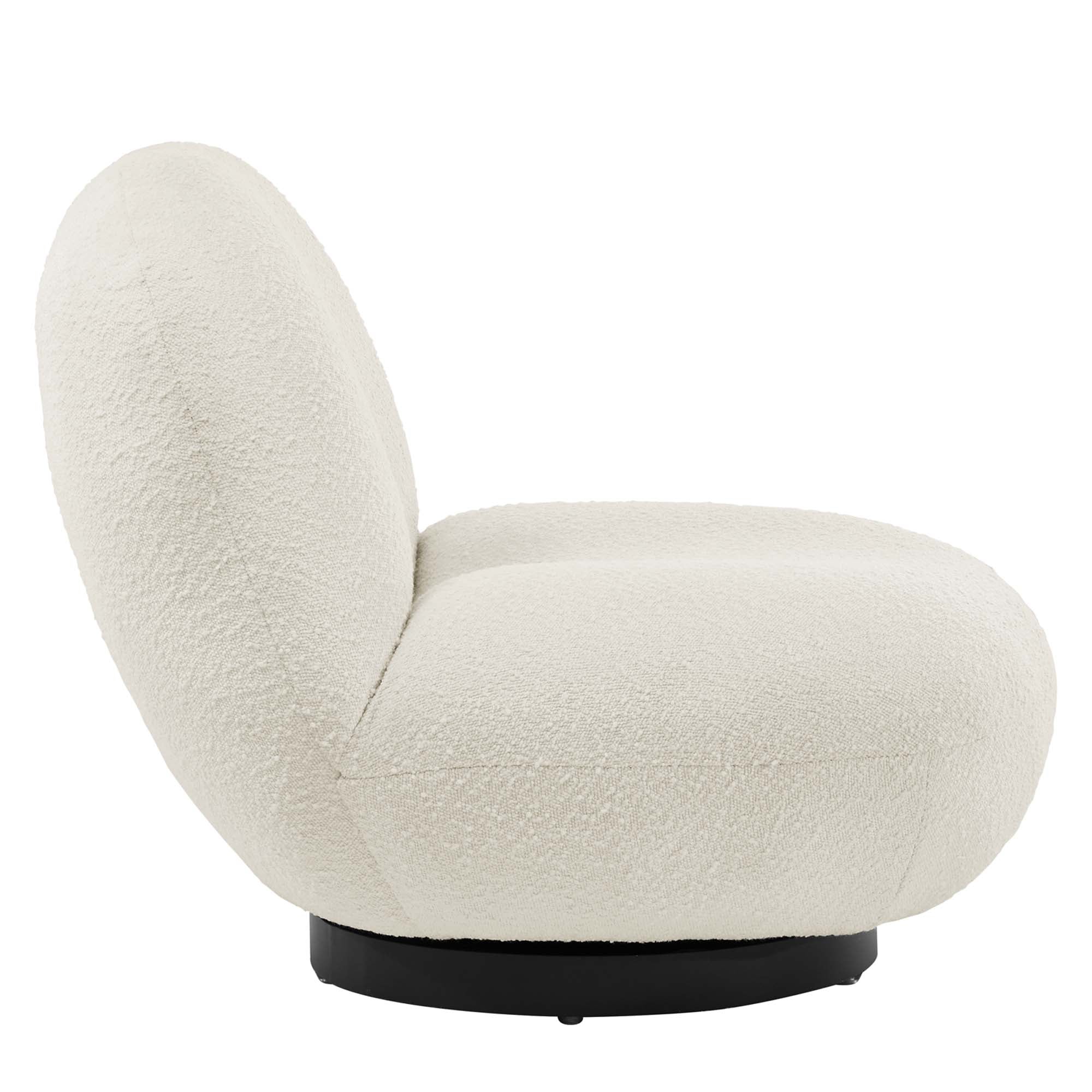 Kindred Boucle Upholstered Fabric Swivel Chair by Modway - Image 3