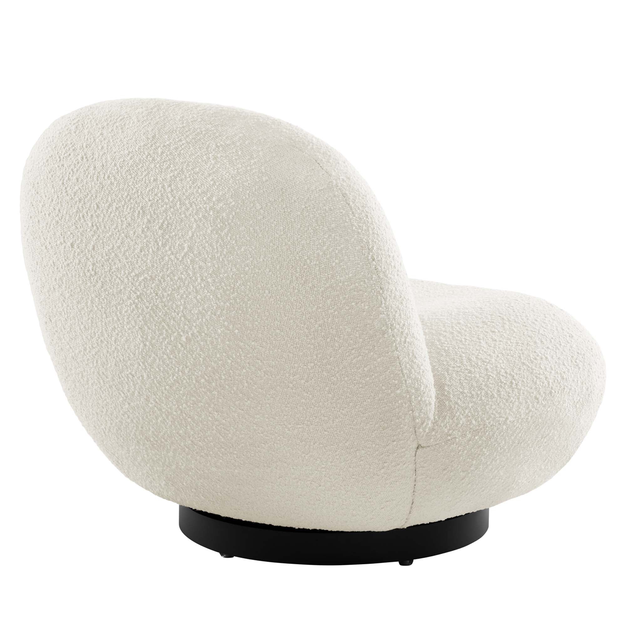 Kindred Boucle Upholstered Fabric Swivel Chair by Modway - Image 4