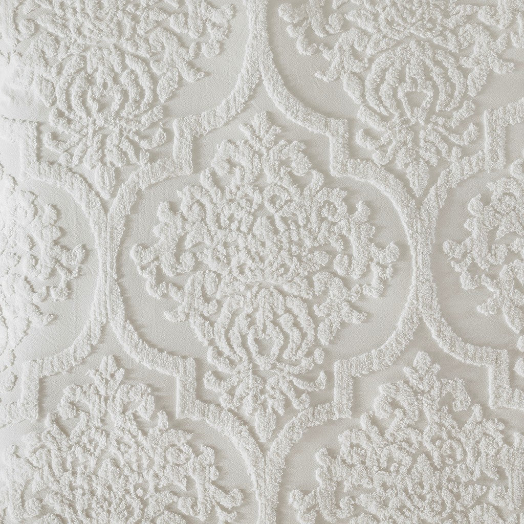 King/Cal King 3 Piece Tufted Cotton Chenille Damask Duvet Cover Set - Image 12