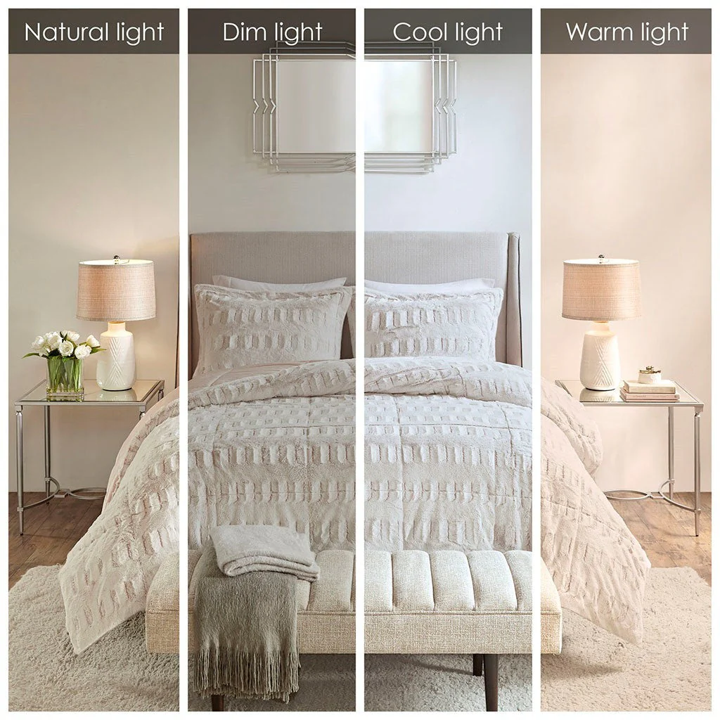 King/Cal King Back Print Long Fur Comforter Mini Set - Image 5
