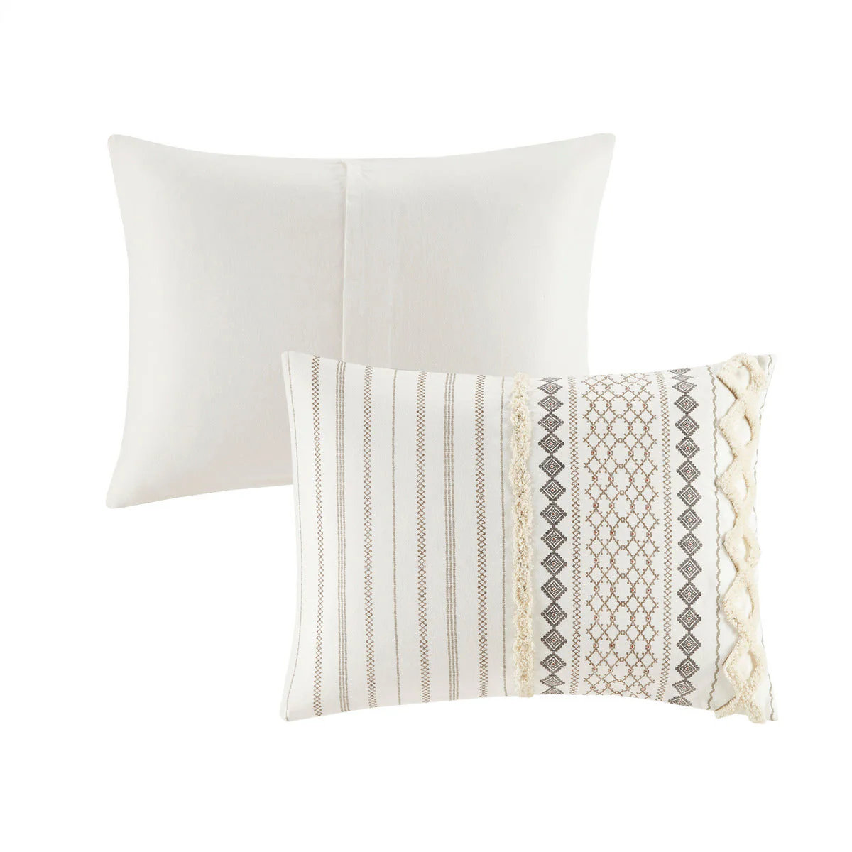 King/Cal King Cotton Printed Duvet Cover Set with Chenille - Image 20