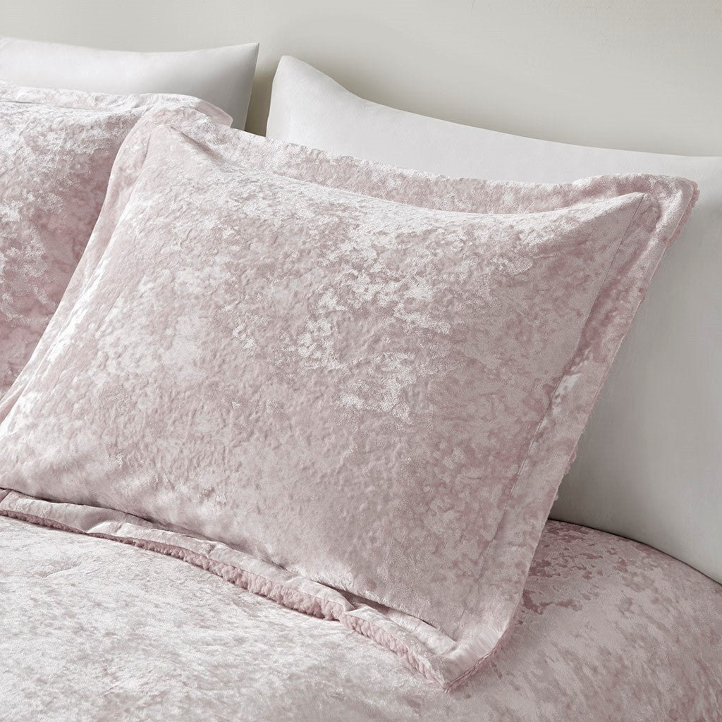 King/Cal King Crushed Velvet Sherpa Reversible Comforter Set - Image 5