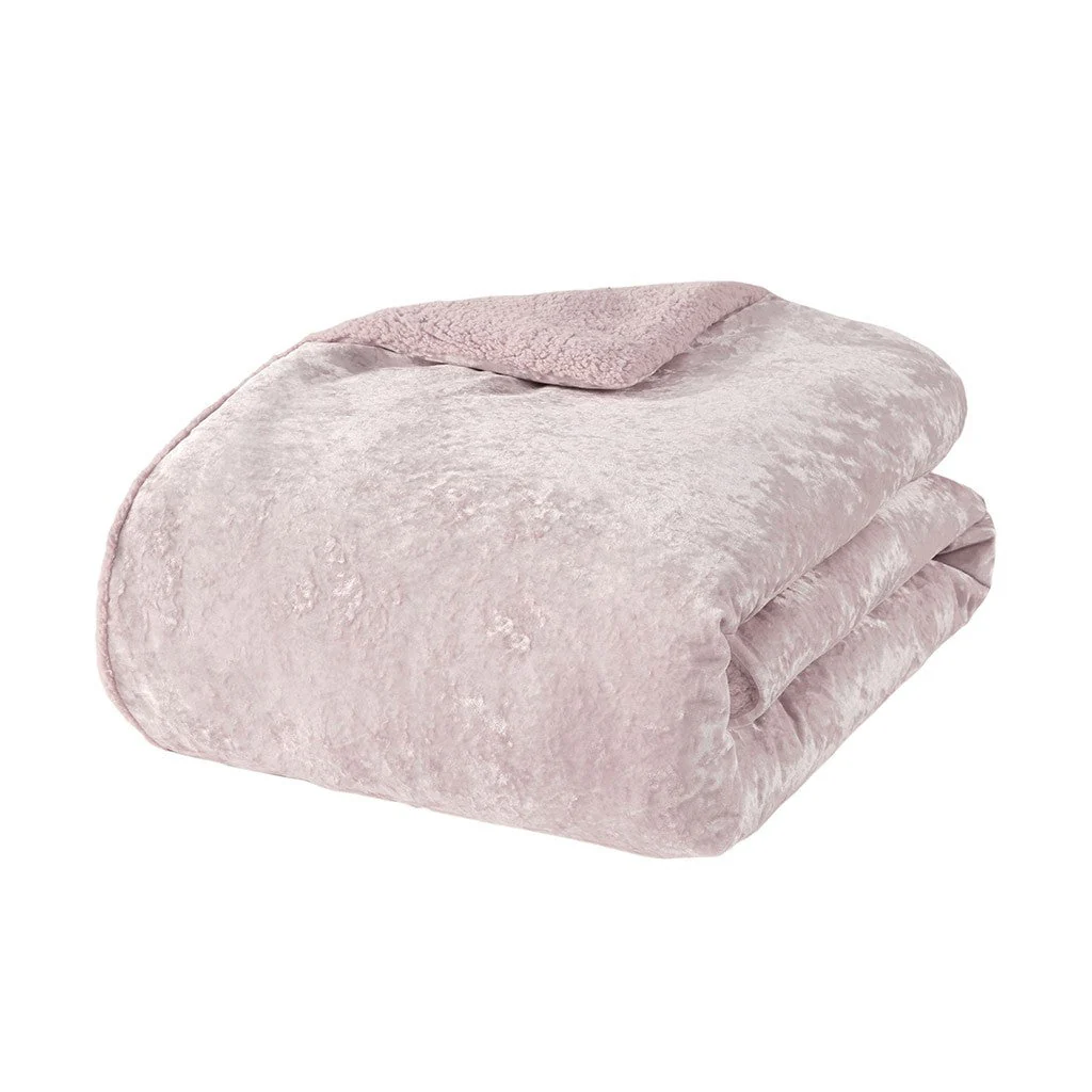 King/Cal King Crushed Velvet Sherpa Reversible Comforter Set - Image 9
