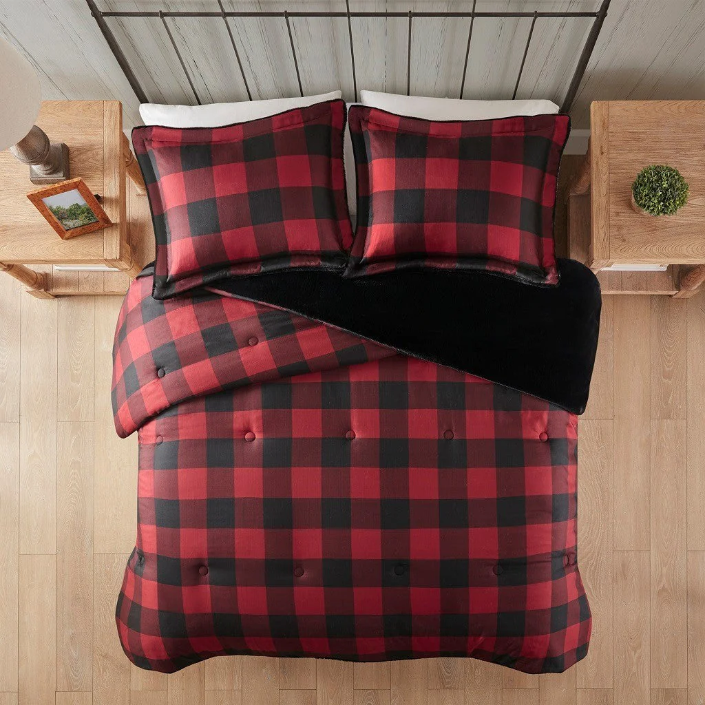 King/Cal King Faux Wool to Faux Fur Down Alternative Comforter Set - Image 4