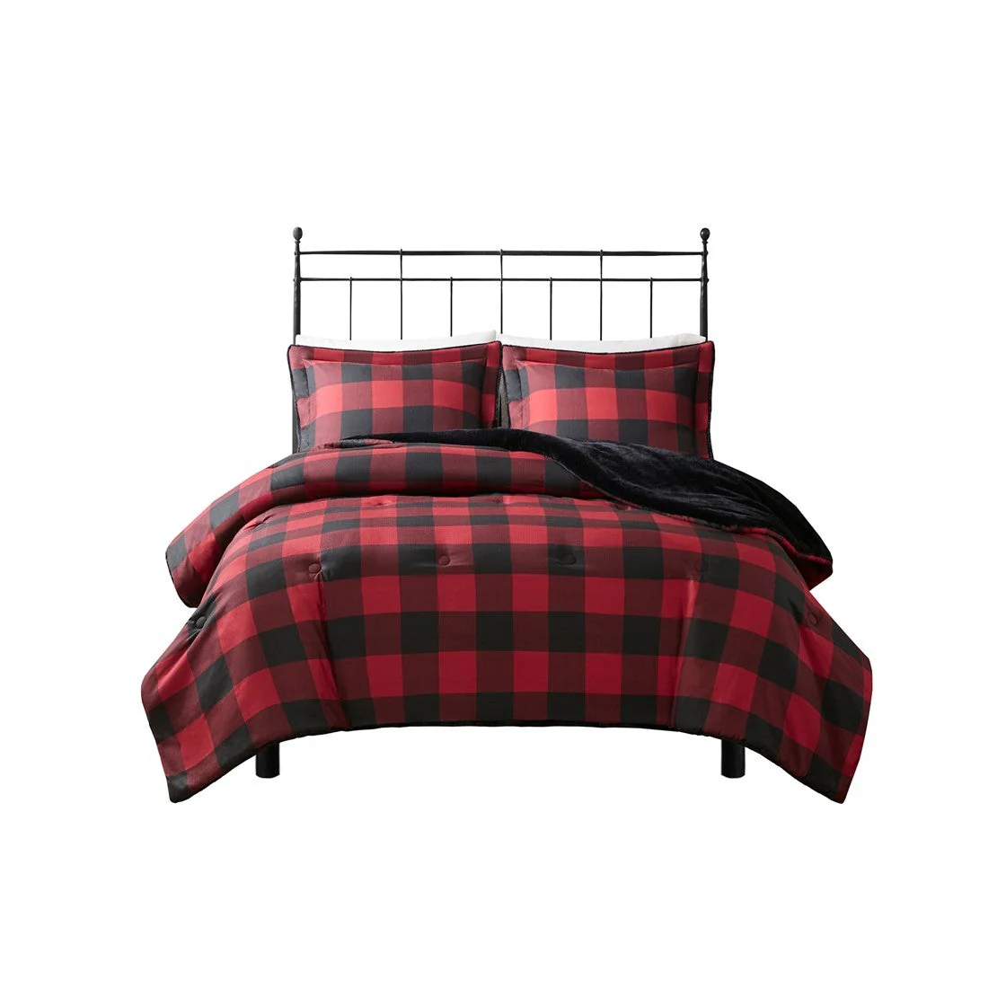 King/Cal King Faux Wool to Faux Fur Down Alternative Comforter Set - Image 5