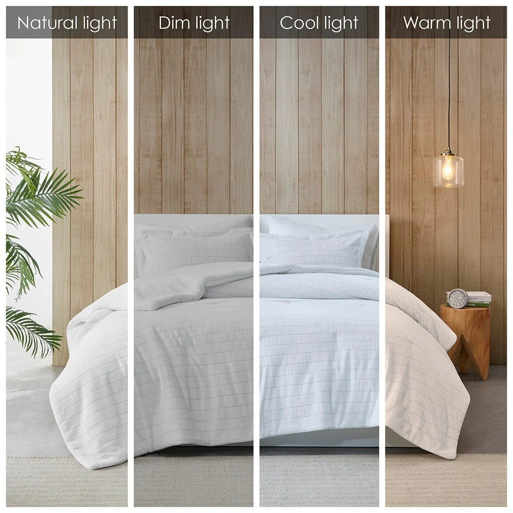 King/Cal King Plush to Sherpa Comforter Set - Image 11