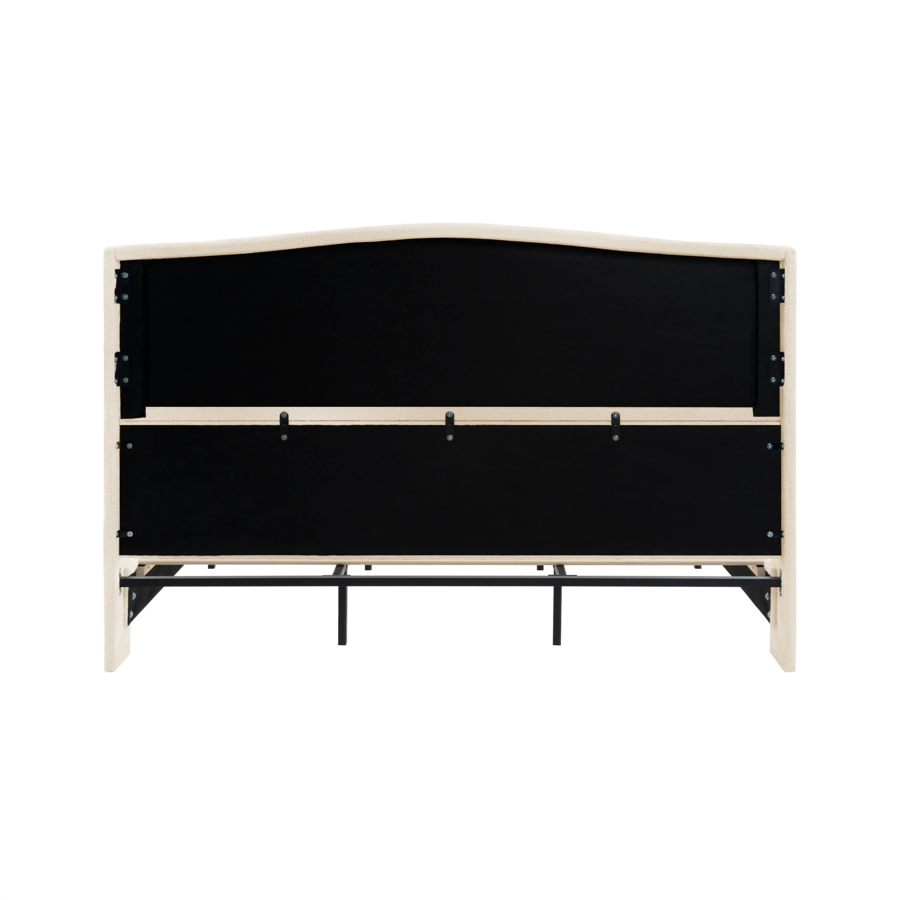 King Size Bed Frame with Upholstered Teddy Velvet Headboard - Image 11