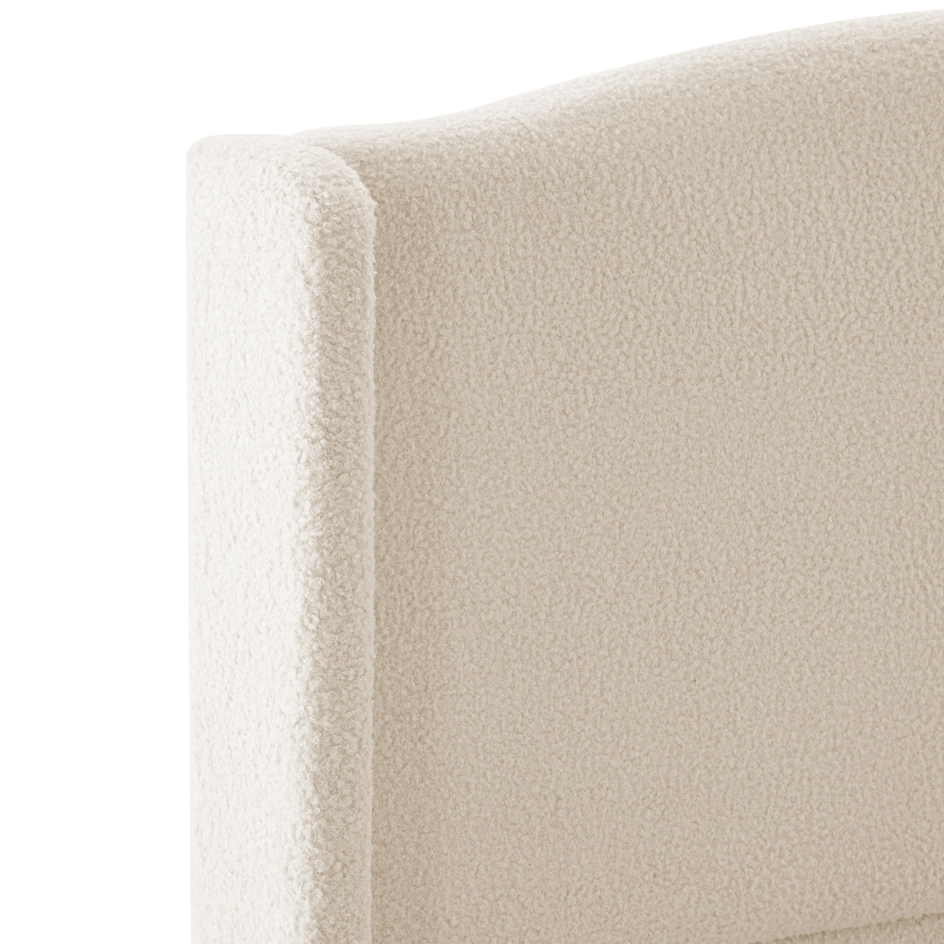 King Size Bed Frame with Upholstered Teddy Velvet Headboard - Image 12