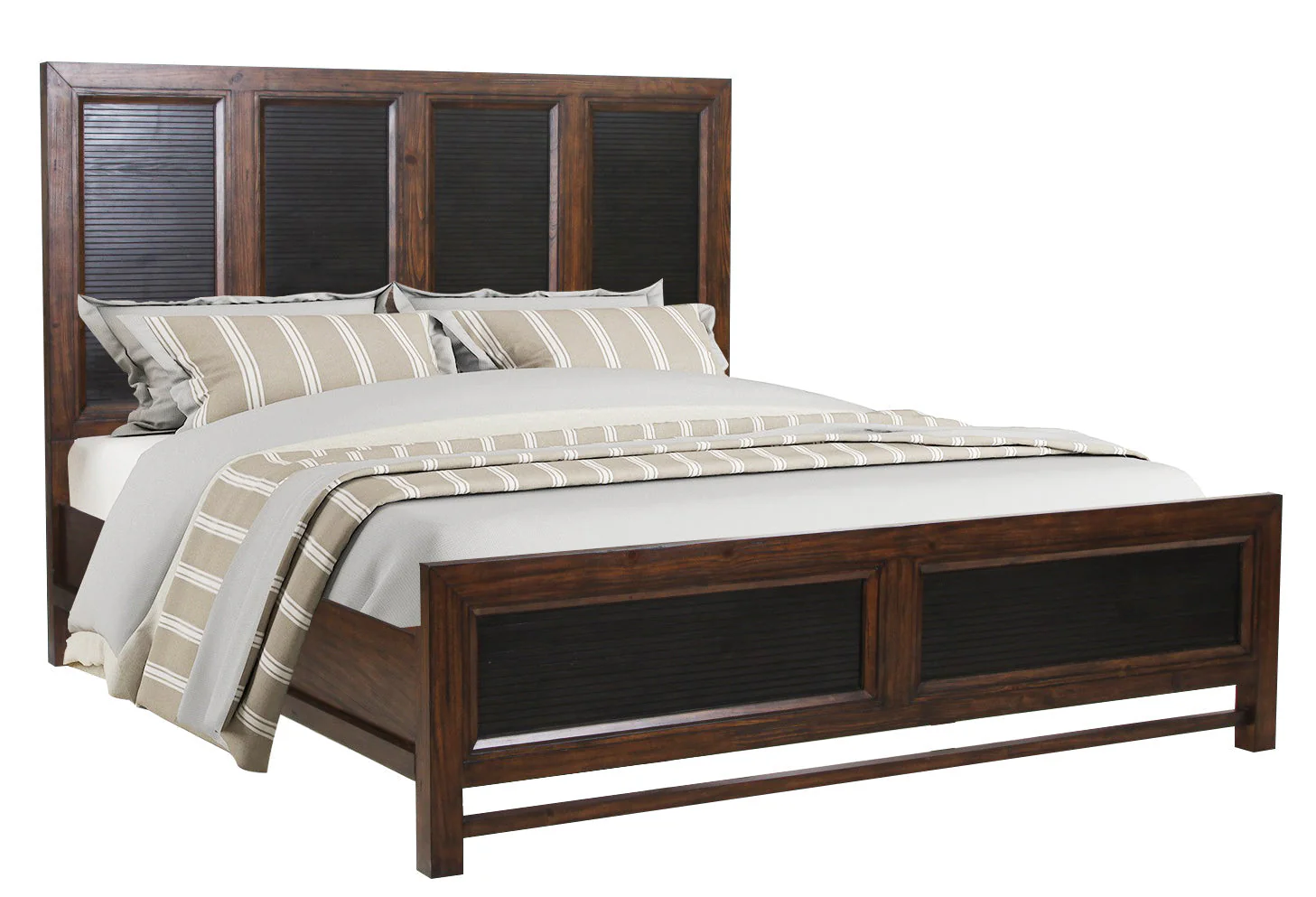 King Size Panel Bed Two-Tone Finish - Image 5