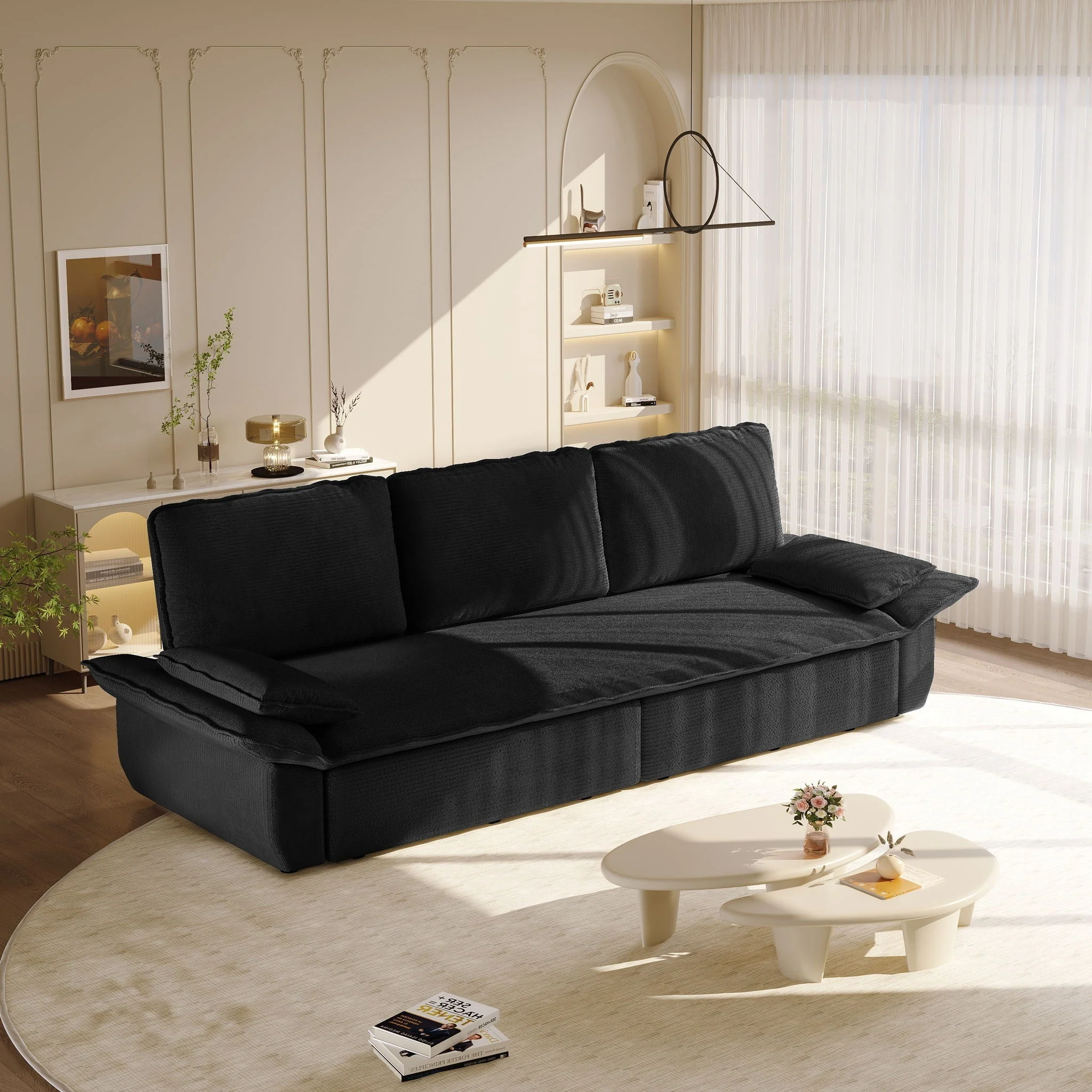 King Size Pull Out Sofa Bed, 3 In 1 Convertible Multifunctional - Image 4