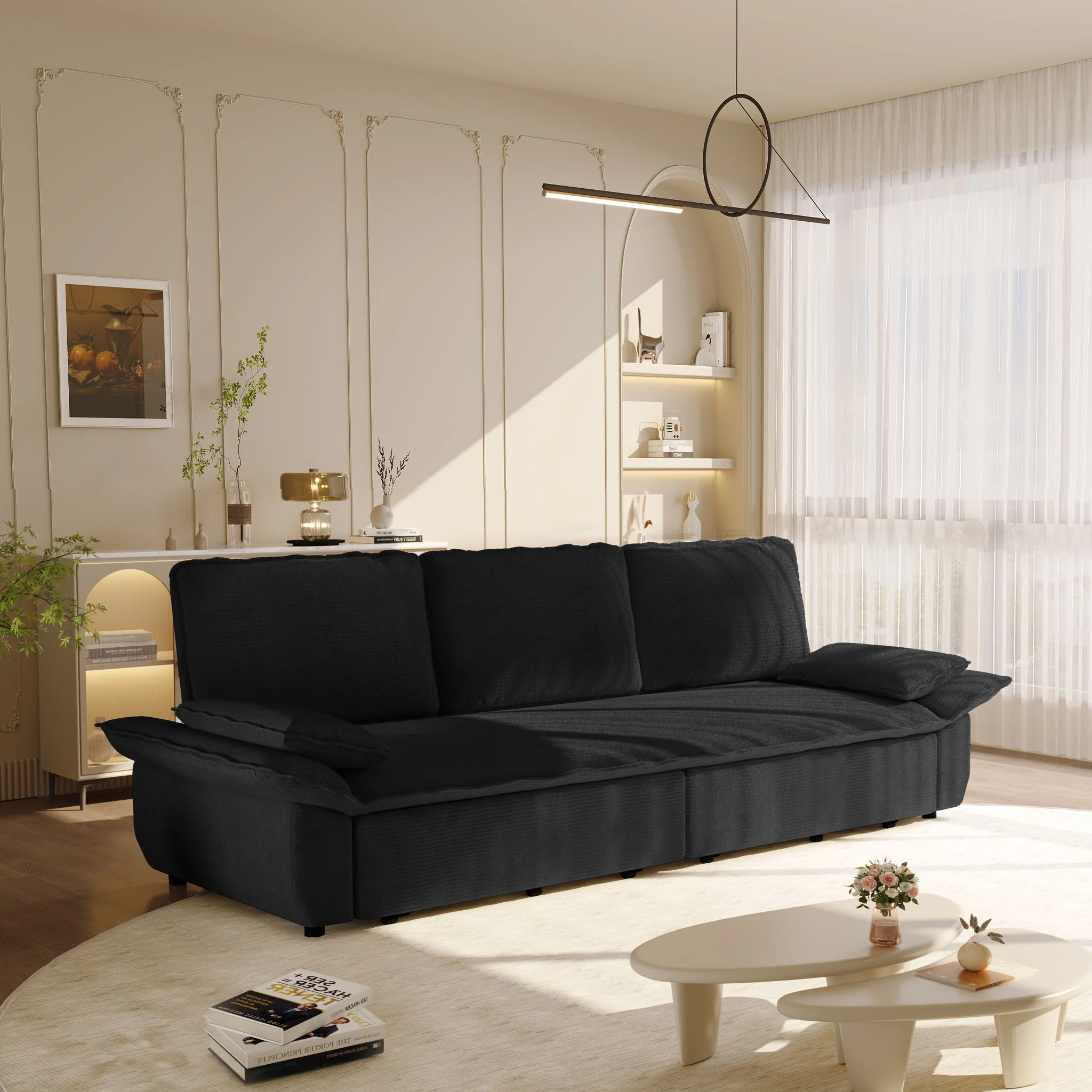 King Size Pull Out Sofa Bed, 3 In 1 Convertible Multifunctional - Image 5