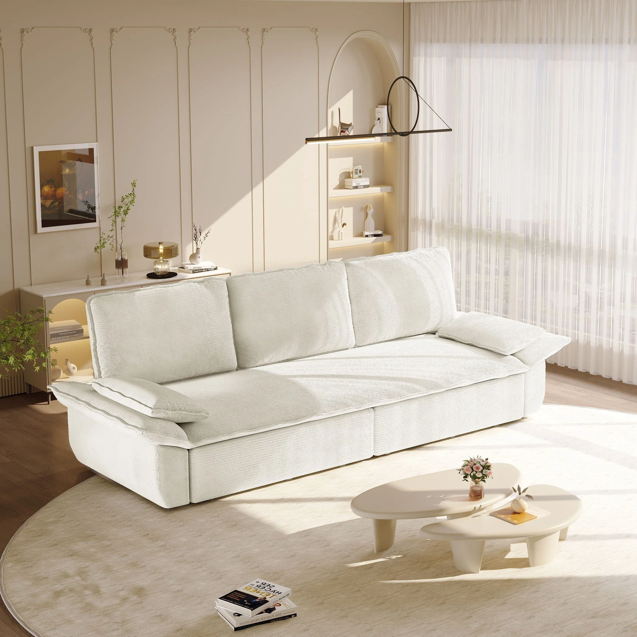 King Size Pull Out Sofa Bed, 3 In 1 Convertible Multifunctional - Image 7