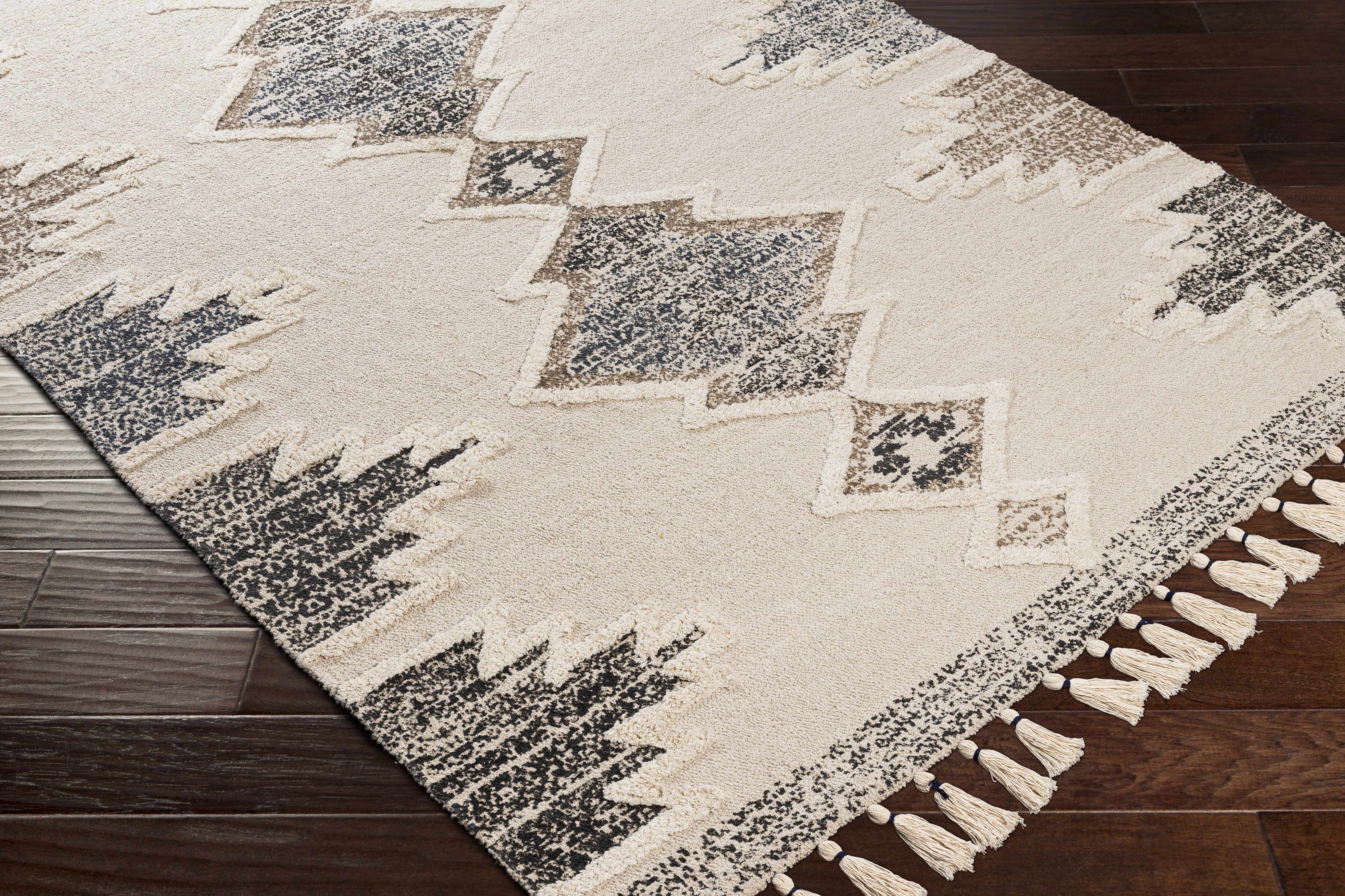 Kingborough Cream/Brown Cotton Area Rug - Clearance - Image 3