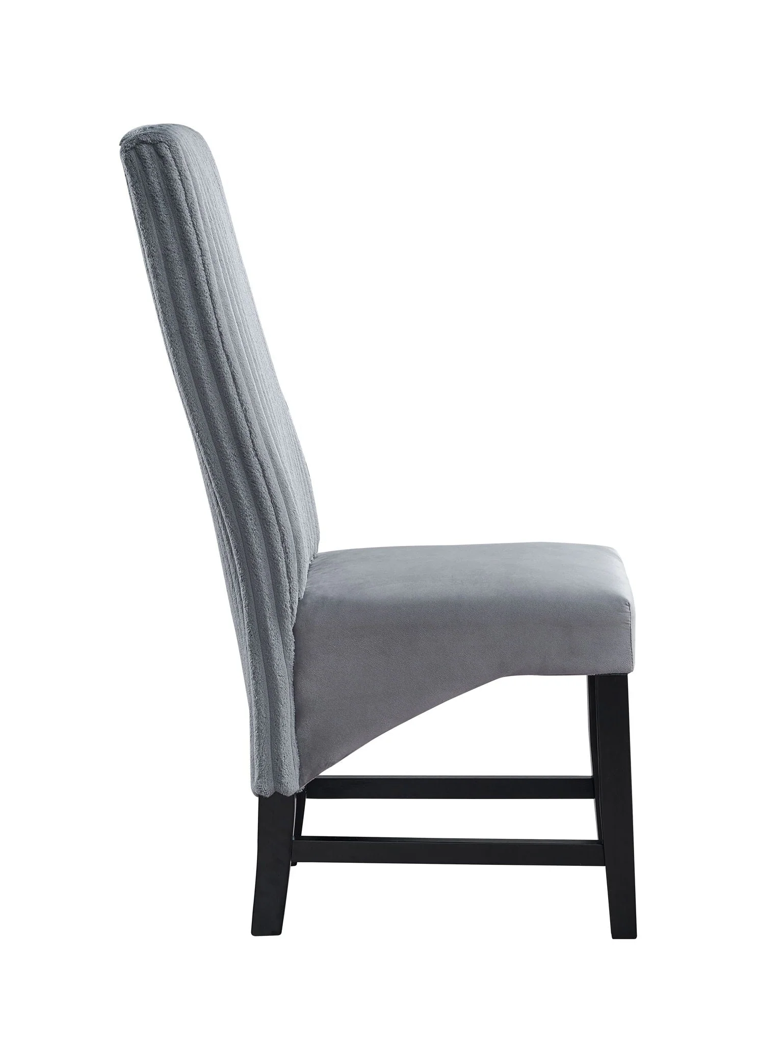 Kini - Corduroy Side Chair (Set of 2) - Black / Gray - Image 2