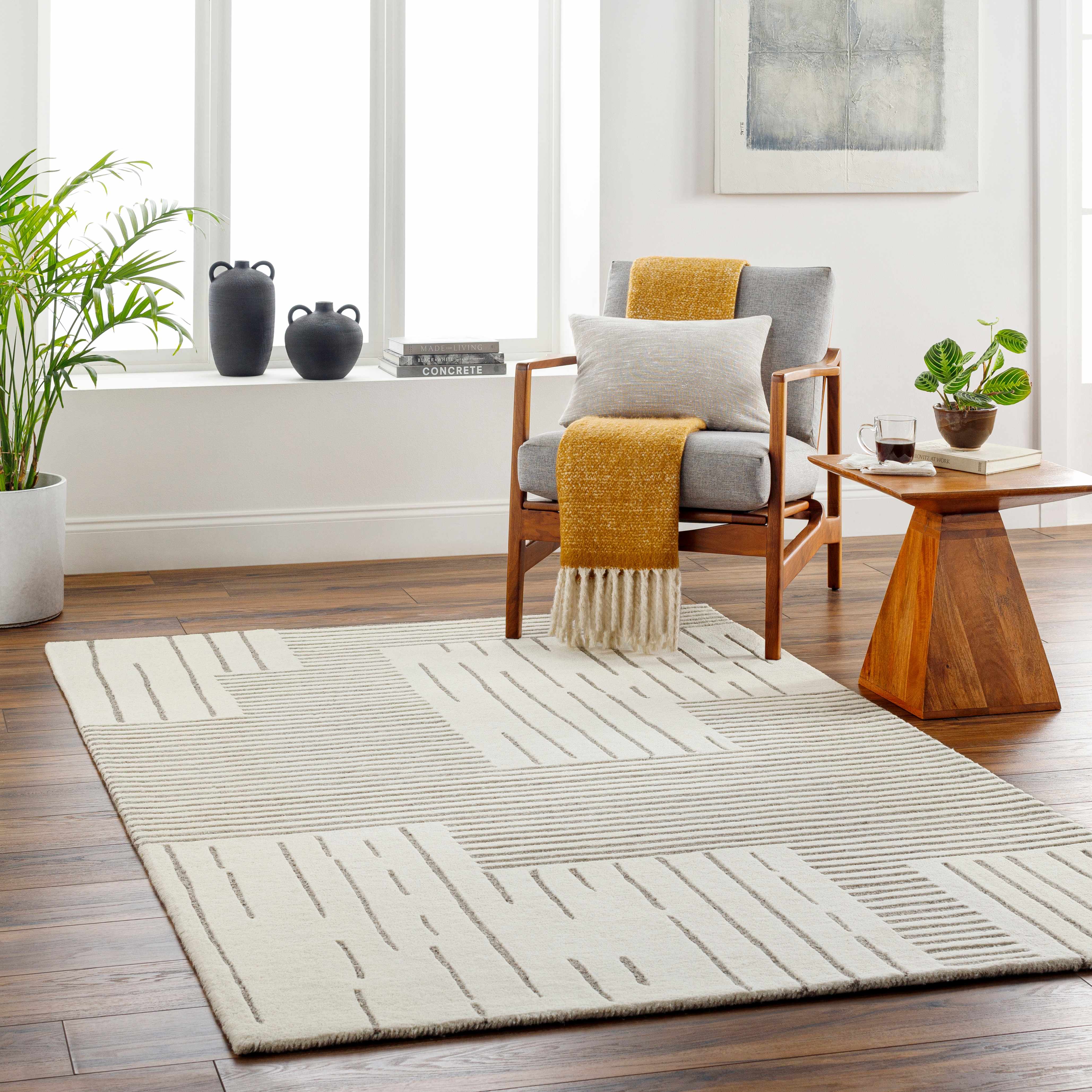 Kira Modern Wool Area Rug - Image 2