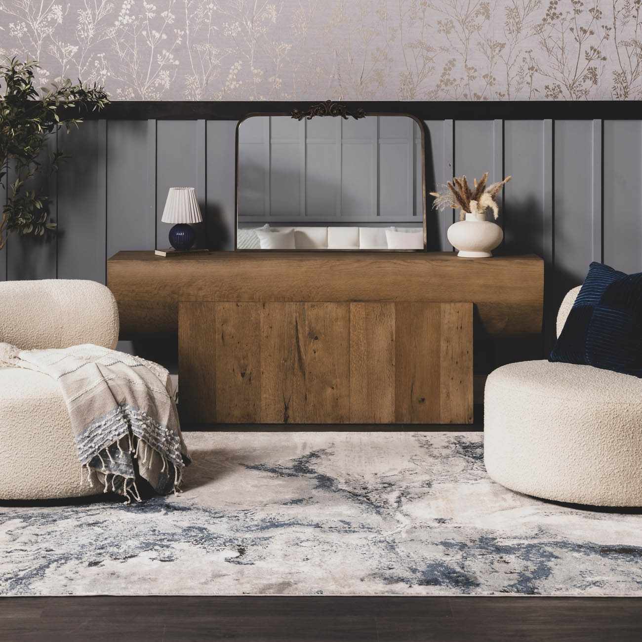 Kirkland Dark Blue Marble Rug - Image 2