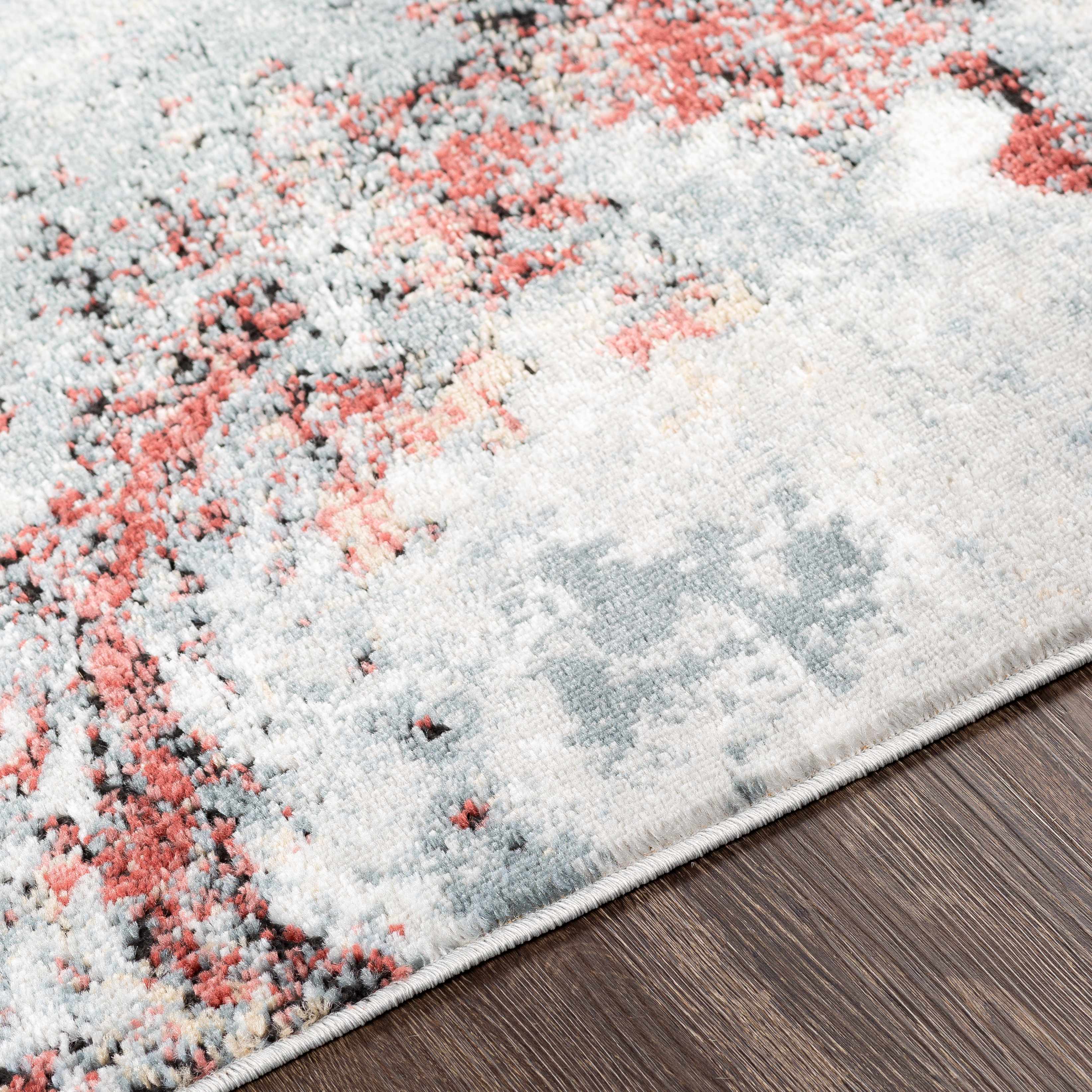 Kirkland Silver-Red Marble Rug - Image 6