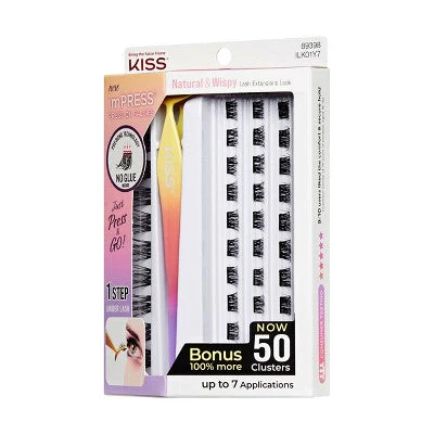 KISS Products imPRESS Press-On Self Adhesive Eyelashes Natural & Wispy 50ct - Imperfect Box - Image 10