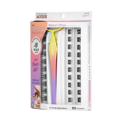 KISS Products imPRESS Press-On Self Adhesive Eyelashes Natural & Wispy 50ct - Imperfect Box - Image 7
