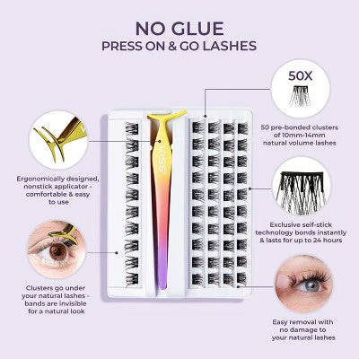 KISS Products imPRESS Press-On Self Adhesive Eyelashes Natural & Wispy 50ct - New - Image 2
