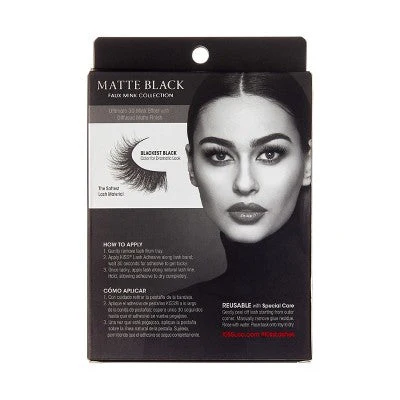 KISS Lash Couture Matte Black False Eyelashes 8ct Faux Mink - Image 8