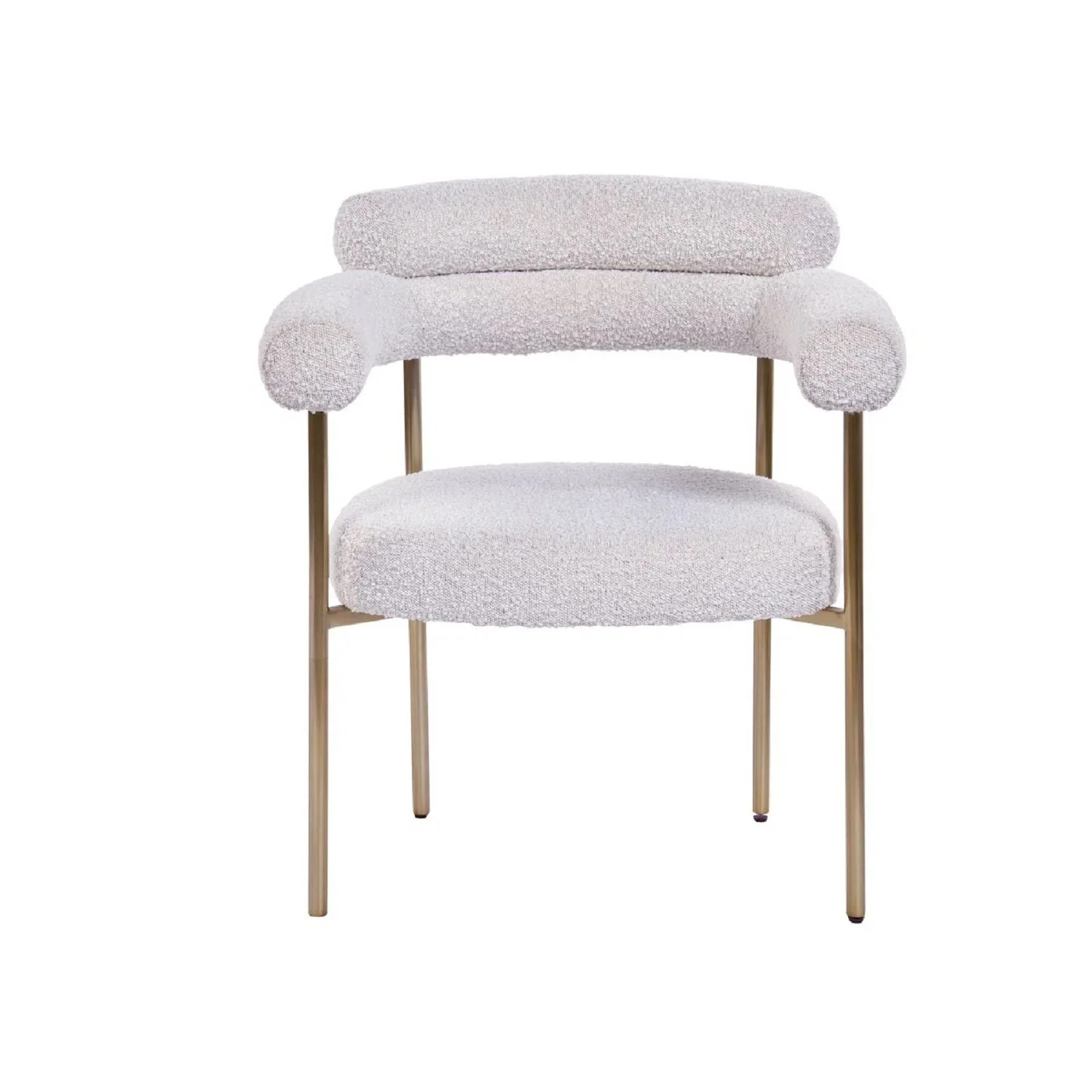 Kitchen Dining Chair With Armrest (Set of 2) - Gold / Creamy White - Image 4