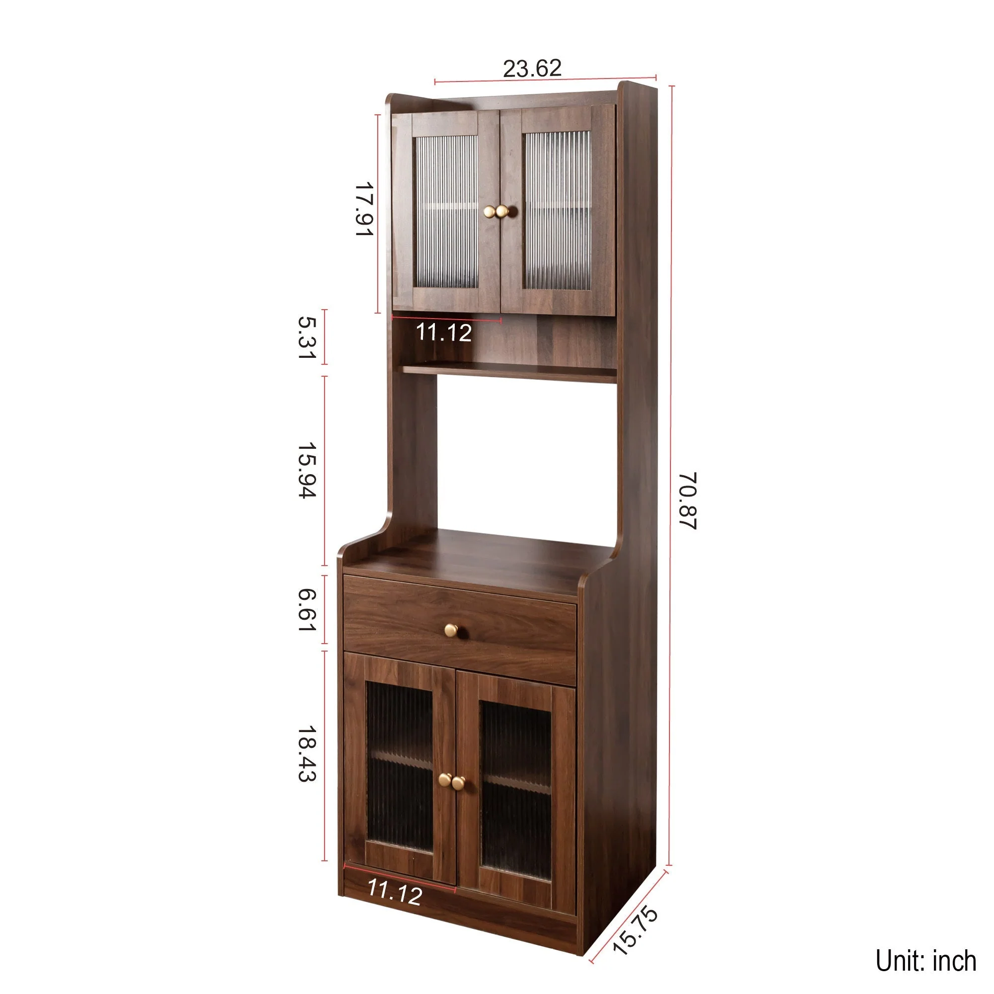 Kitchen Pantry Hutch Storage Cabinet Farmhouse Style - Image 12