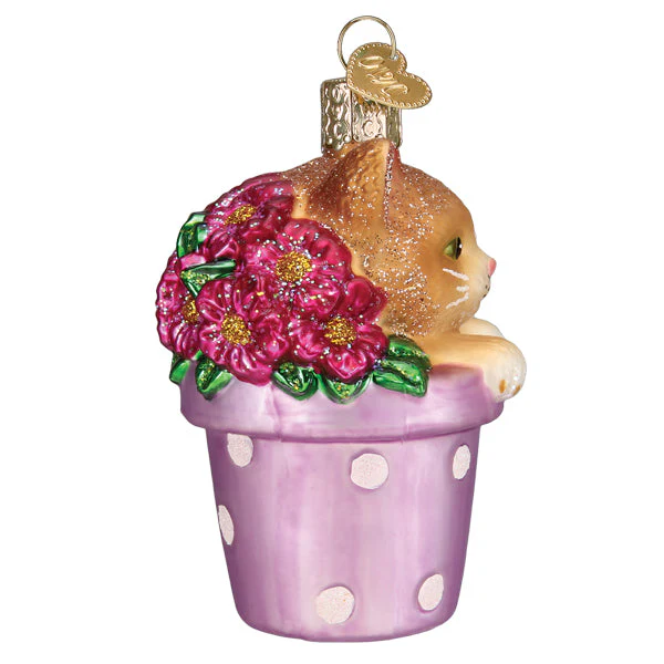 Kitten In Flower Pot Ornament - Image 5