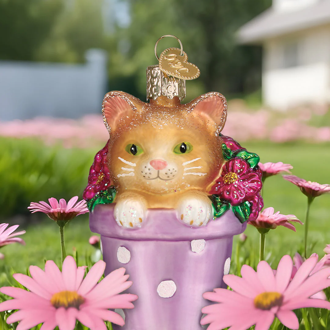 Kitten In Flower Pot Ornament - Image 6