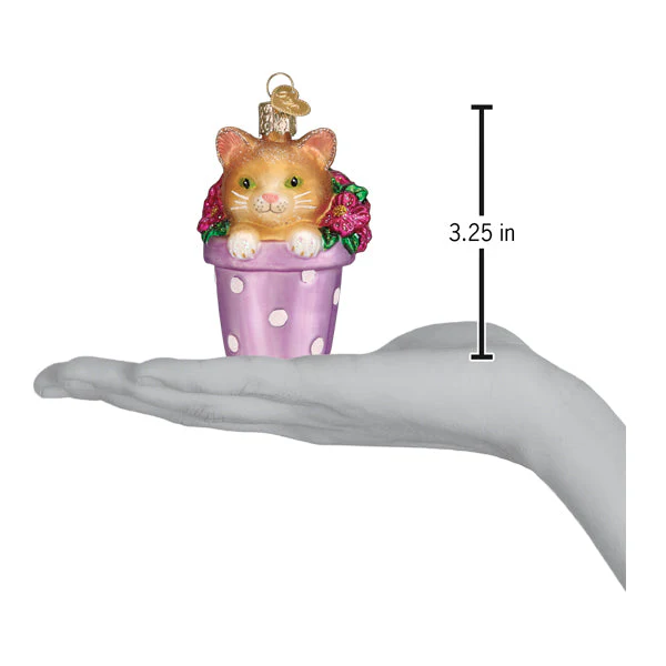 Kitten In Flower Pot Ornament - Image 7