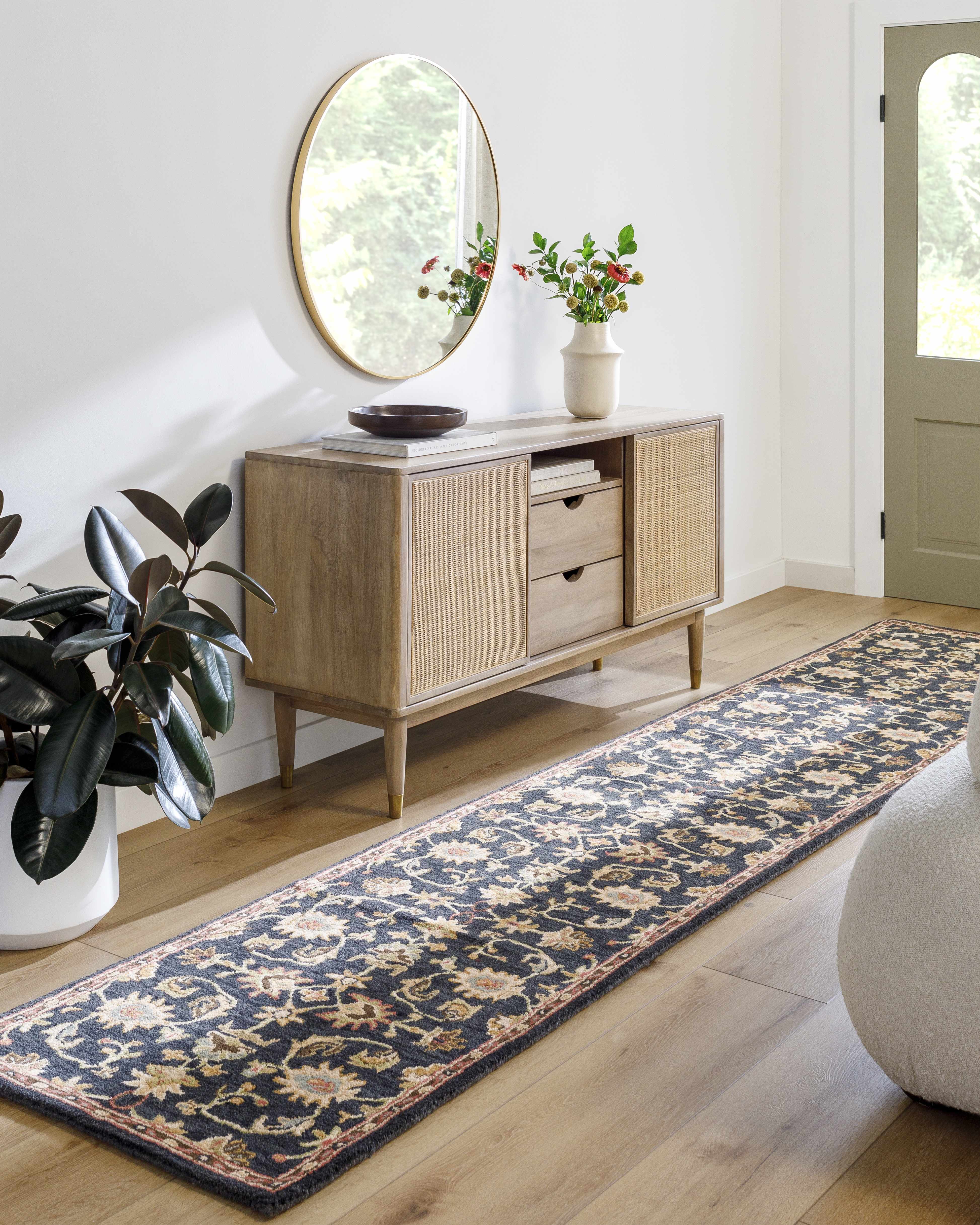 Kittredge Floral Black Wool Rug - Image 3