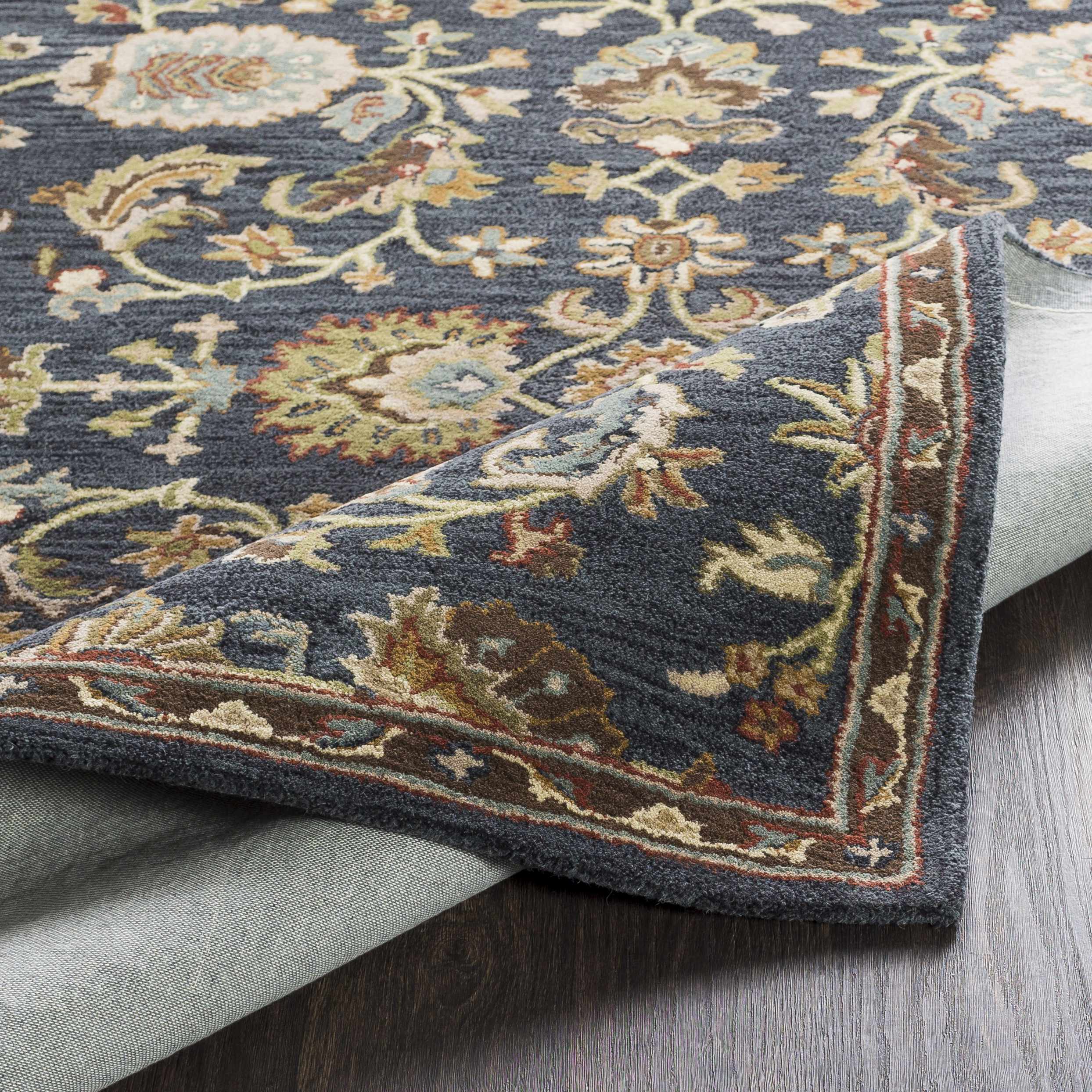 Kittredge Floral Black Wool Rug - Image 4