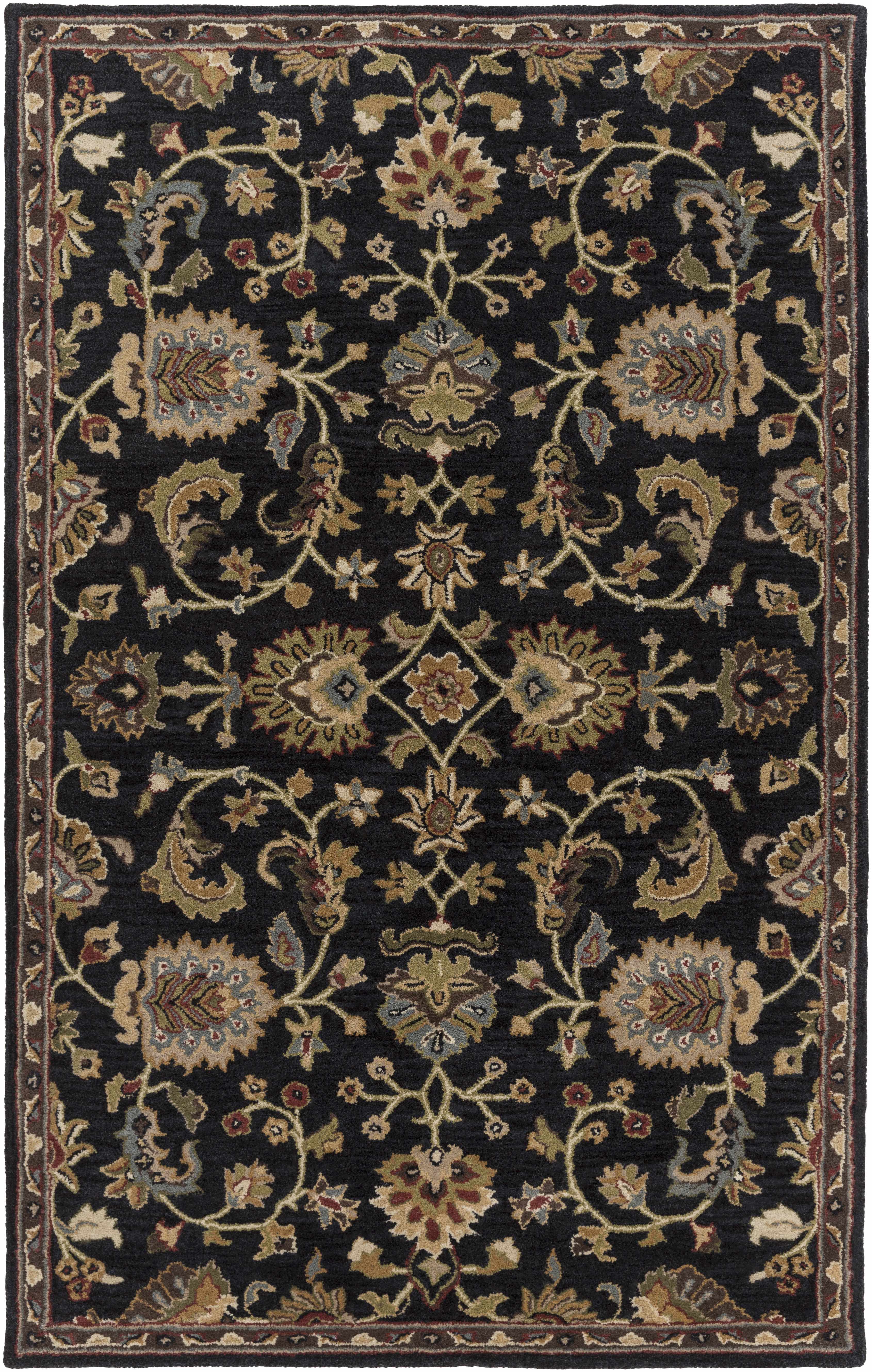 Kittredge Floral Black Wool Rug - Image 9