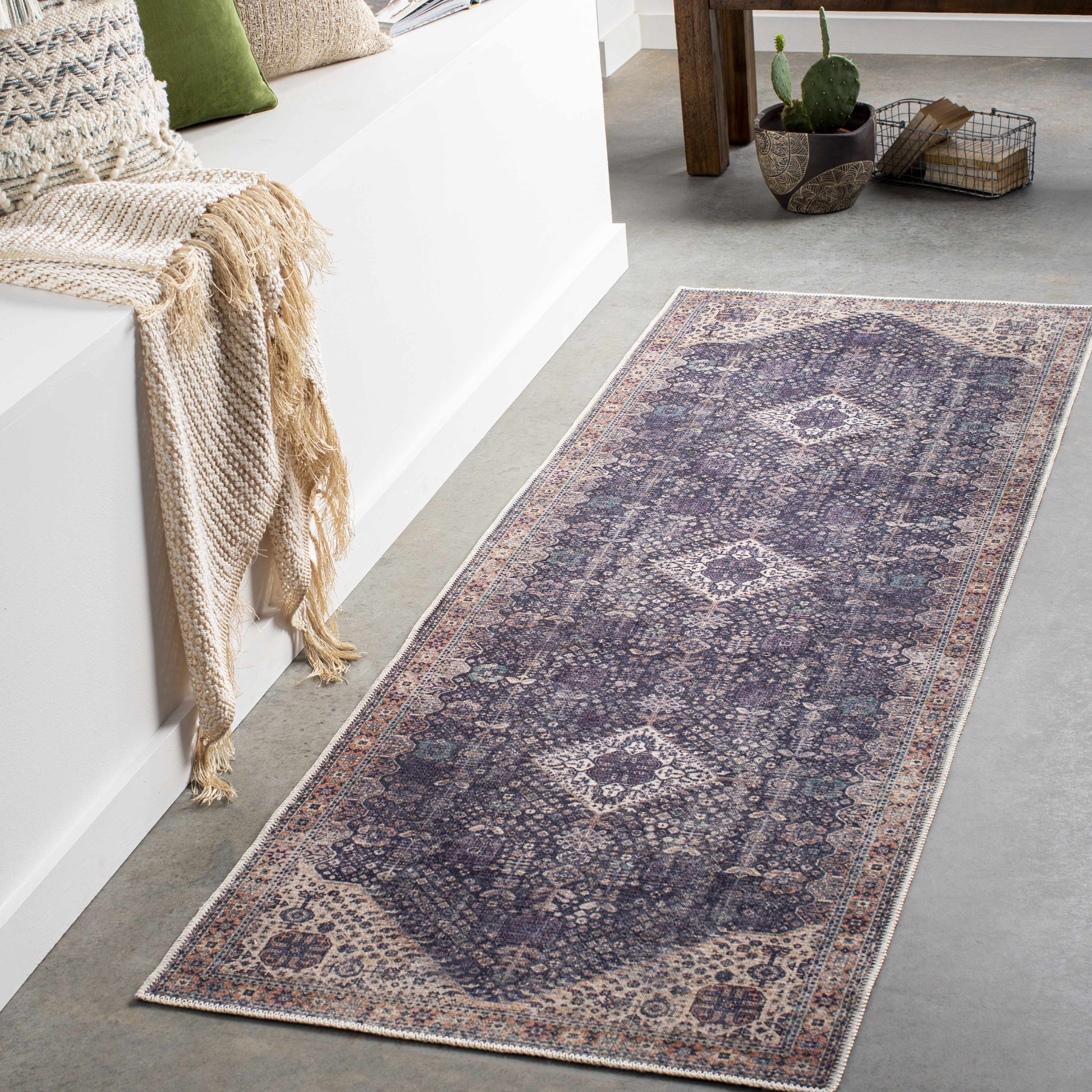 Kittrell Vintage Flat Pile Washable Rug - Clearance - Image 3