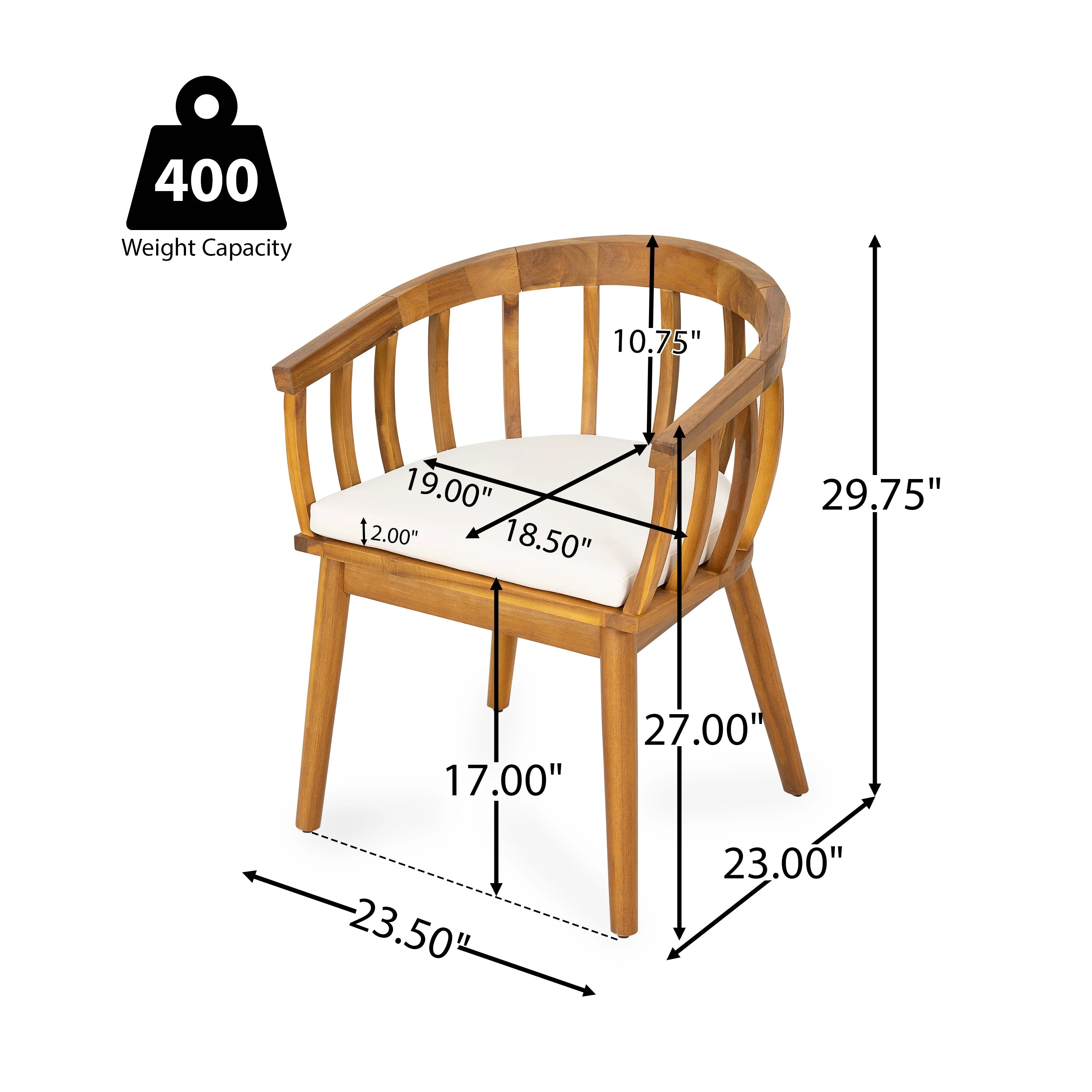 Klismos Outdoor Patio 7PCS Dining Set - Image 13