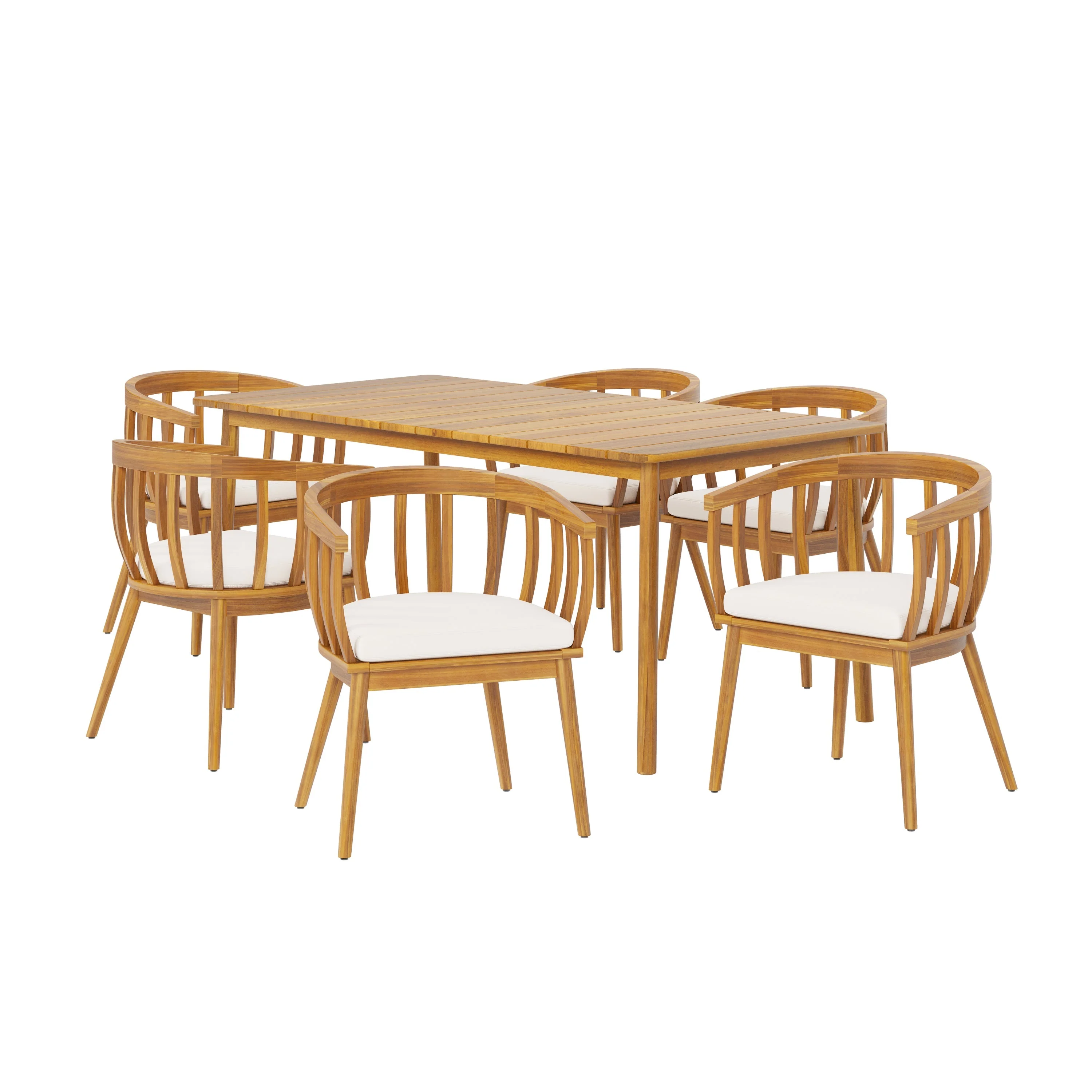 Klismos Outdoor Patio 7PCS Dining Set - Image 2