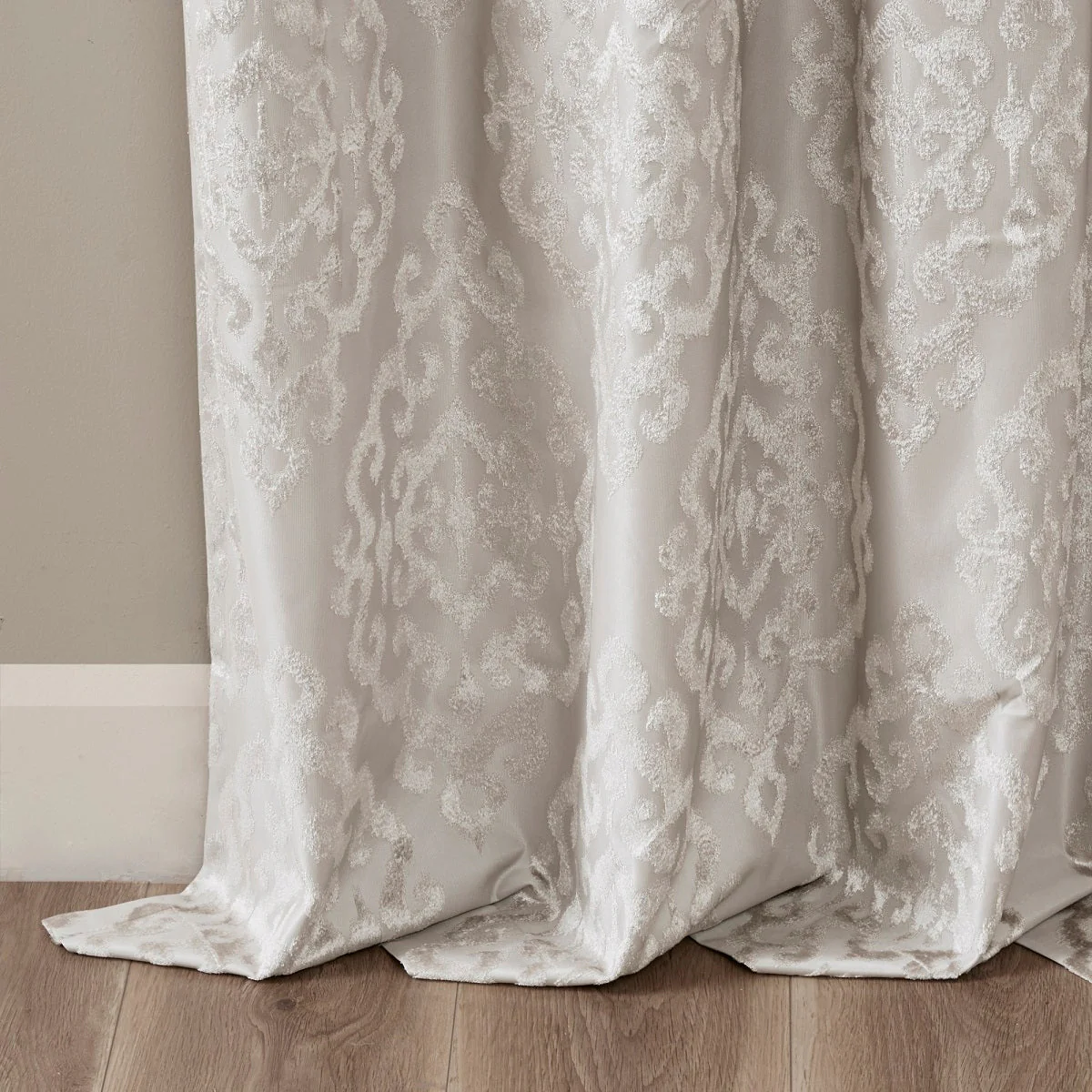 Knitted Jacquard Damask Total Blackout Grommet Top Curtain Panel - Image 14