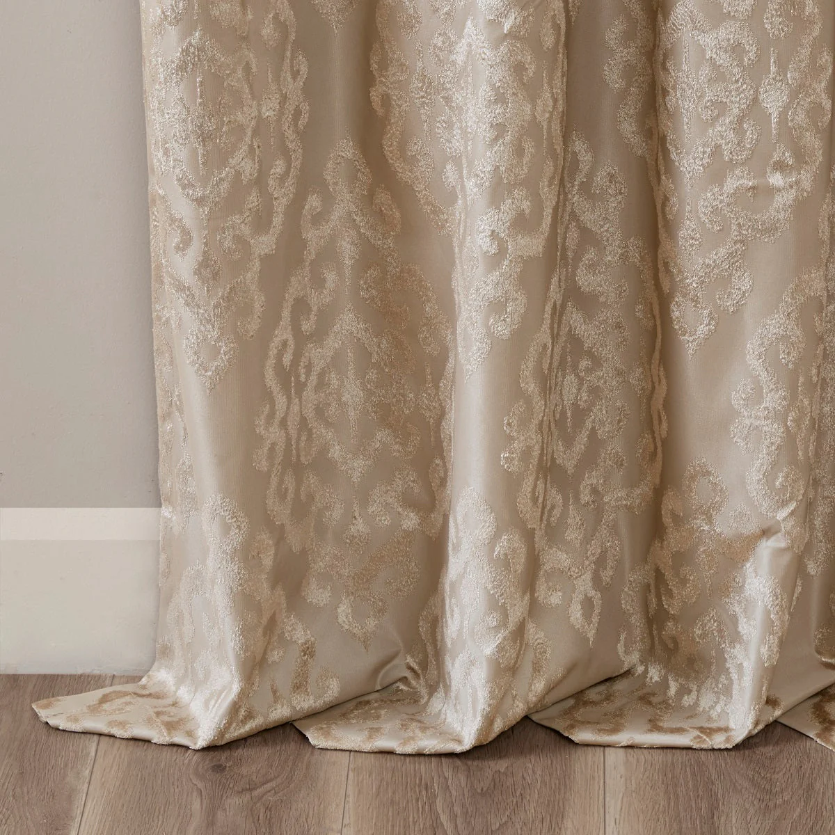 Knitted Jacquard Damask Total Blackout Grommet Top Curtain Panel - Image 11