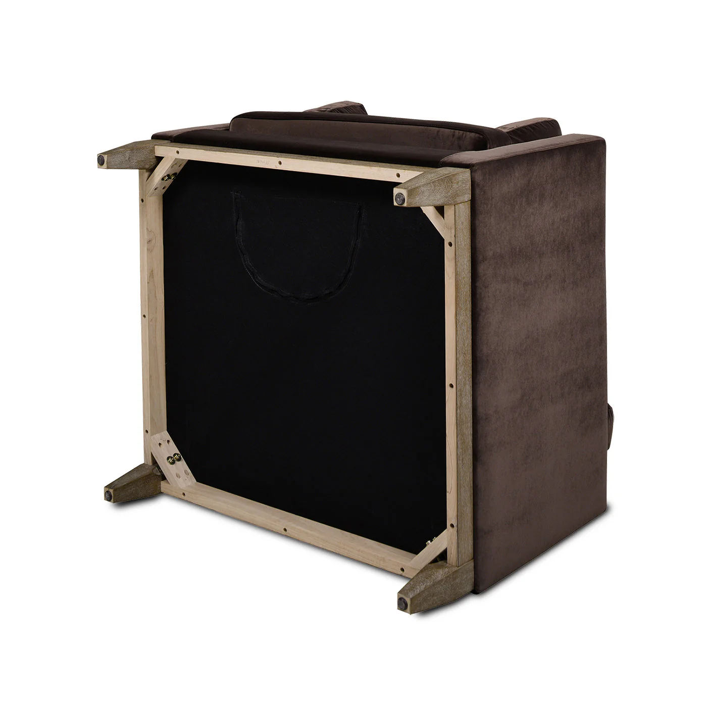 Knox 36" Modern Farmhouse Arm Chair, Deep Brown Performance Velvet - Image 4