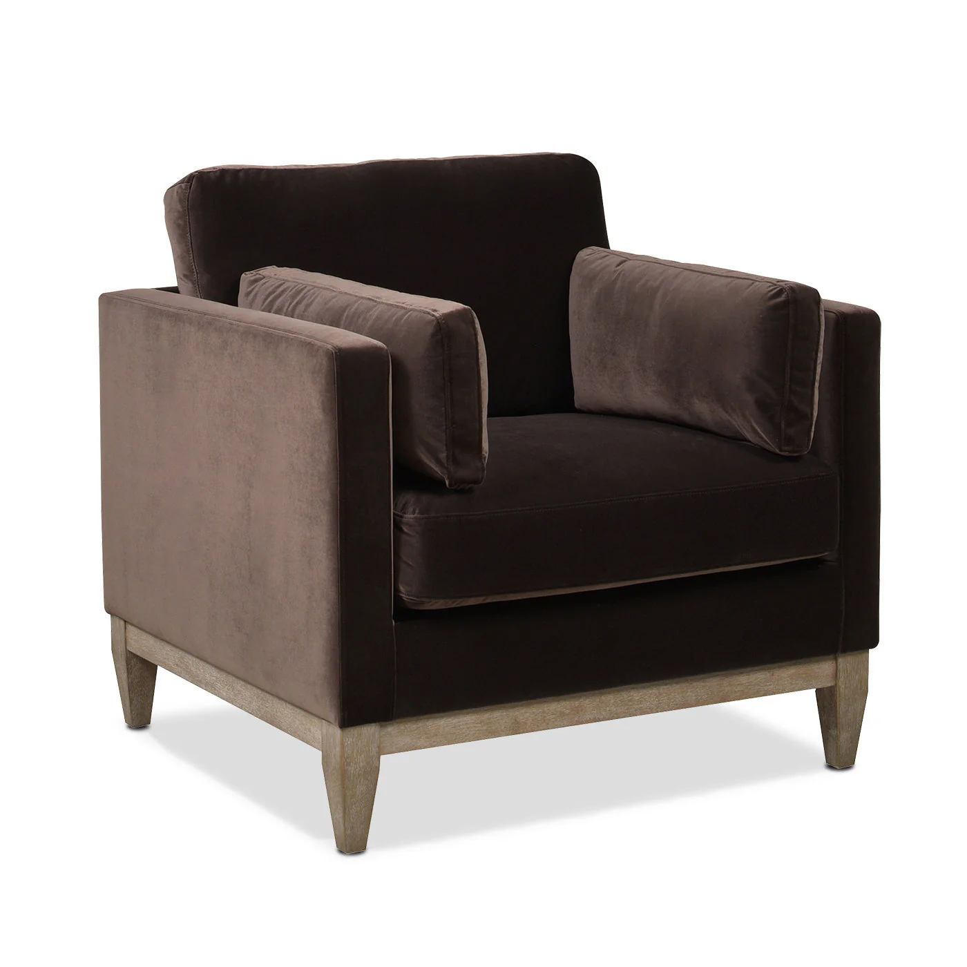 Knox 36" Modern Farmhouse Arm Chair, Deep Brown Performance Velvet - Image 9