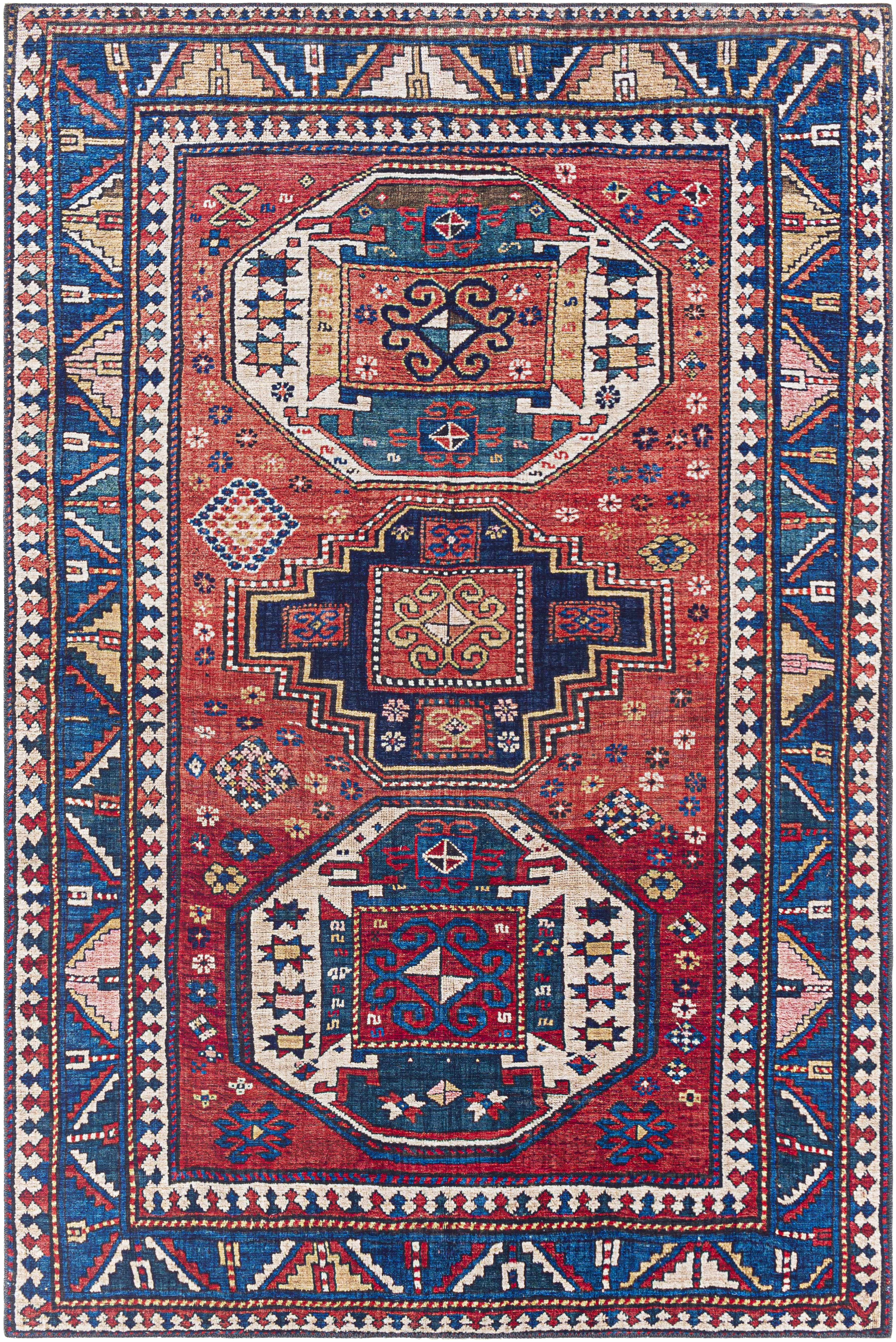 Kodiak Red&Blue Oriental Area Rug - Image 13
