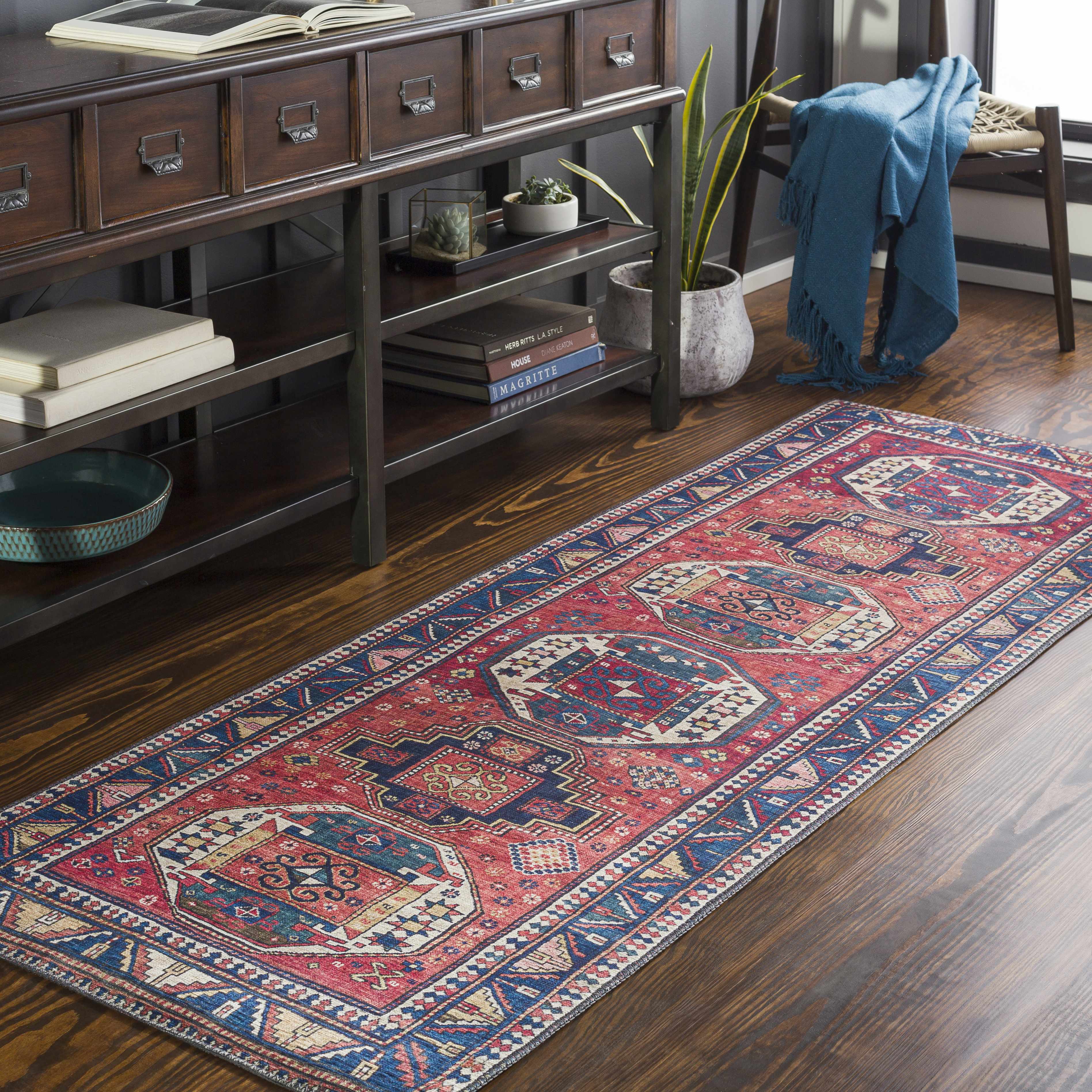 Kodiak Red&Blue Oriental Area Rug - Image 3