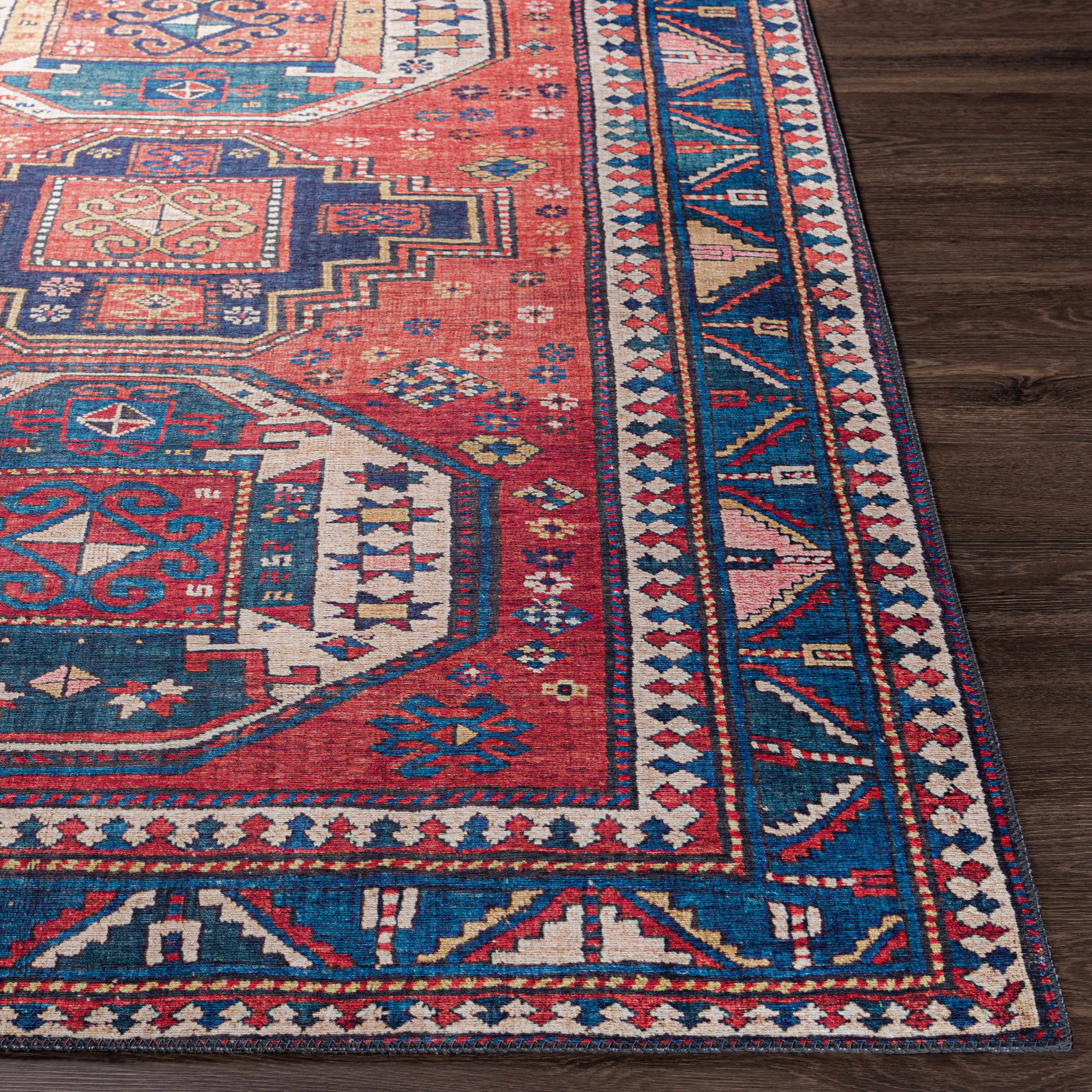 Kodiak Red&Blue Oriental Area Rug - Image 4