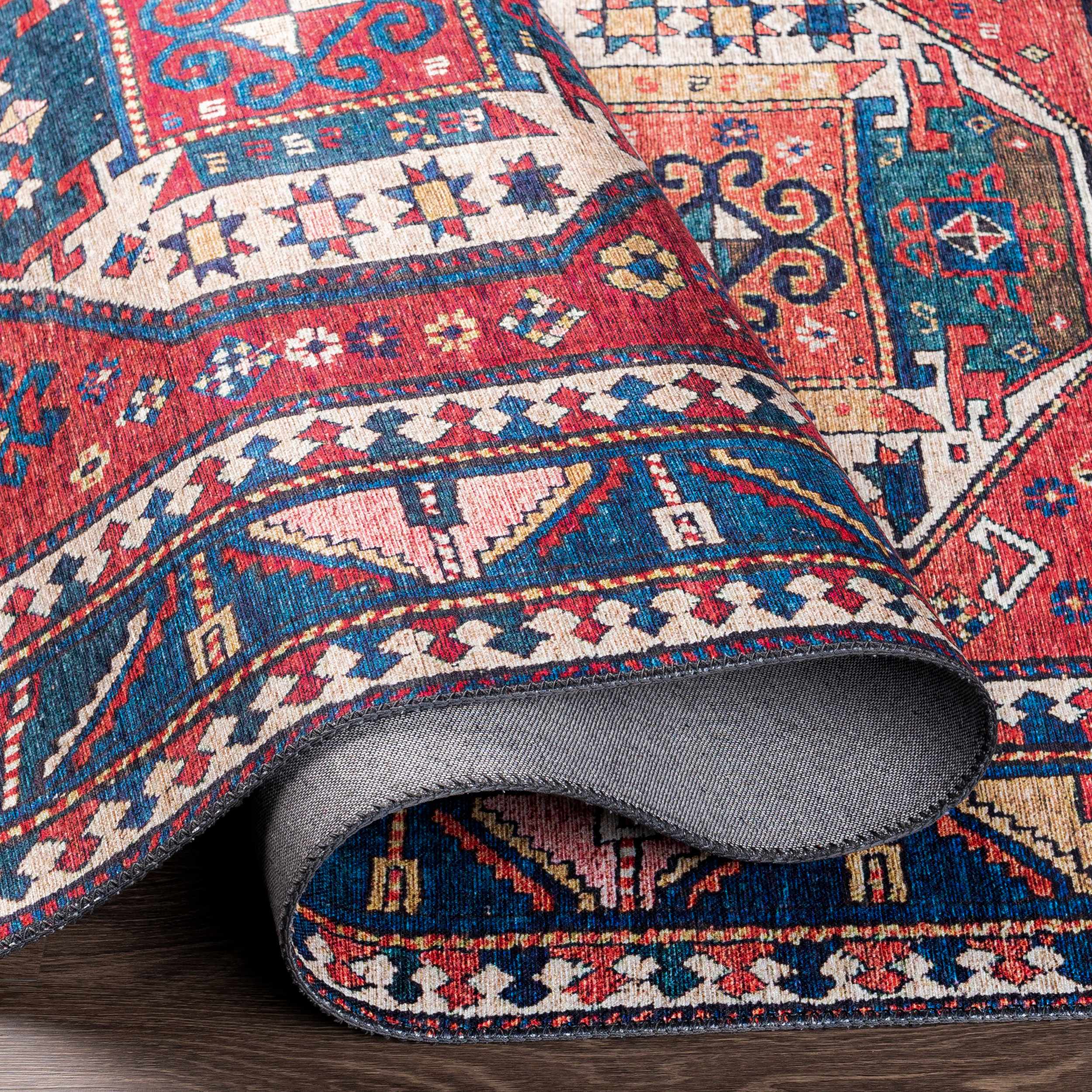 Kodiak Red&Blue Oriental Area Rug - Image 5
