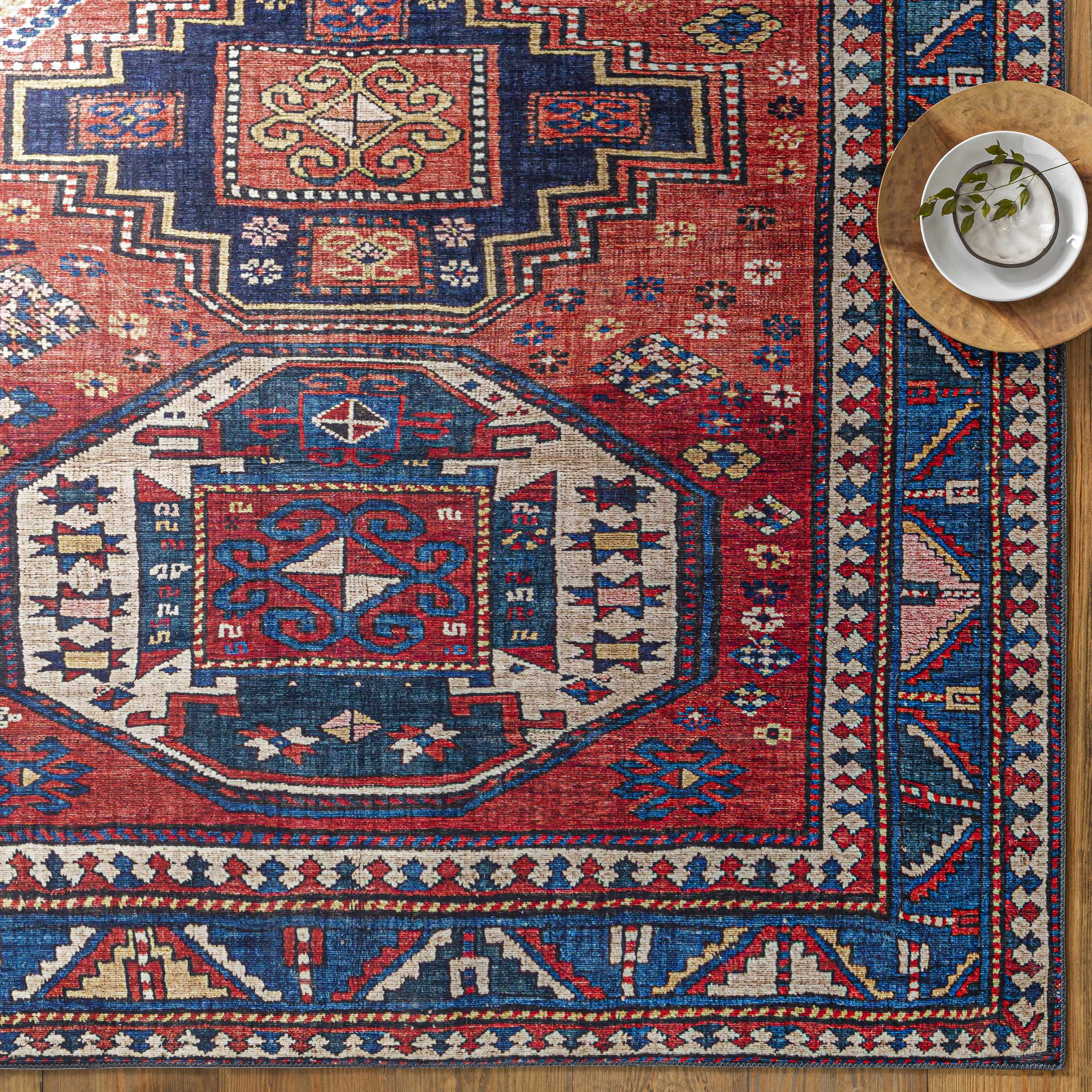 Kodiak Red&Blue Oriental Area Rug - Image 9