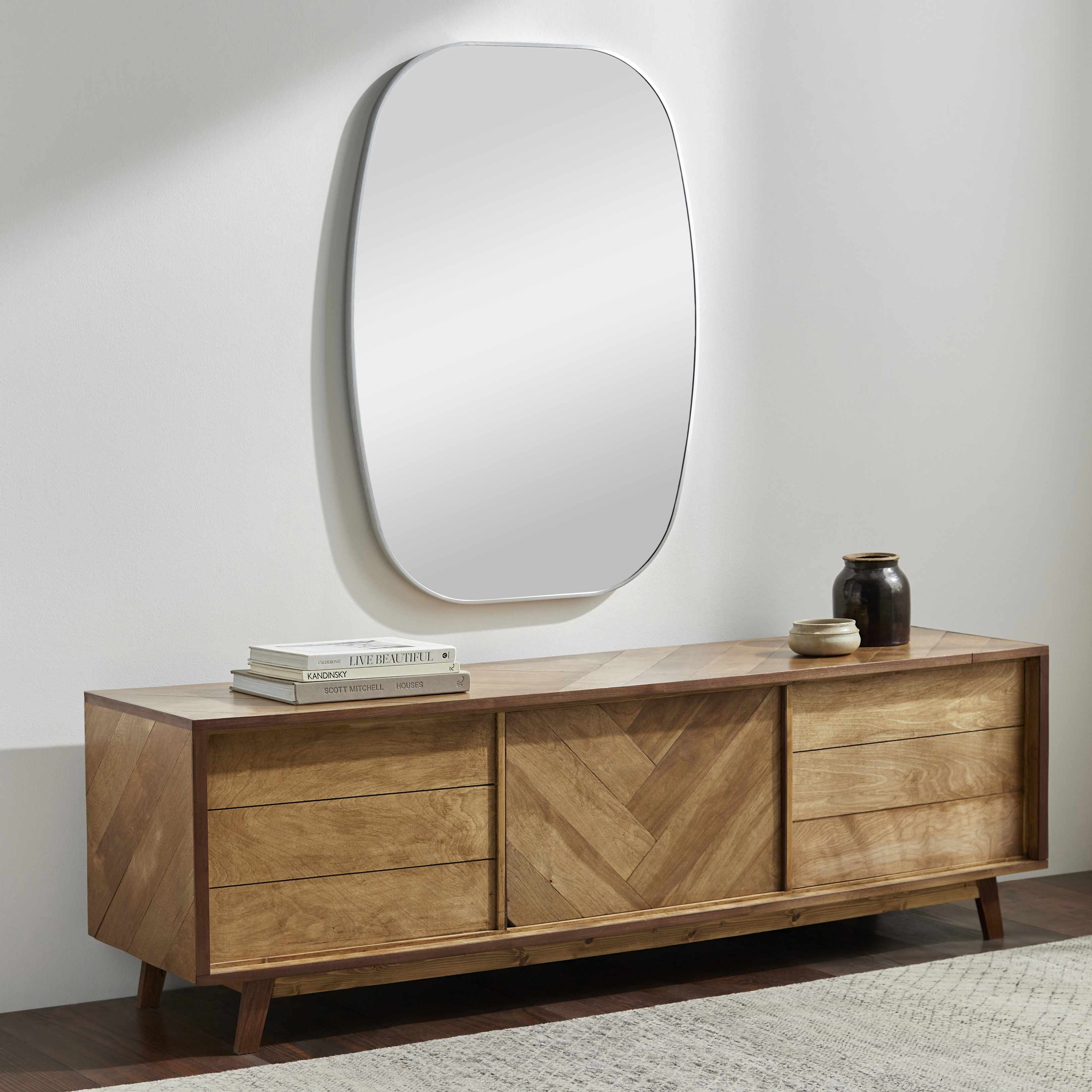 Kopparberg Metallic Silver Gold Frame Round Mirror - Image 10