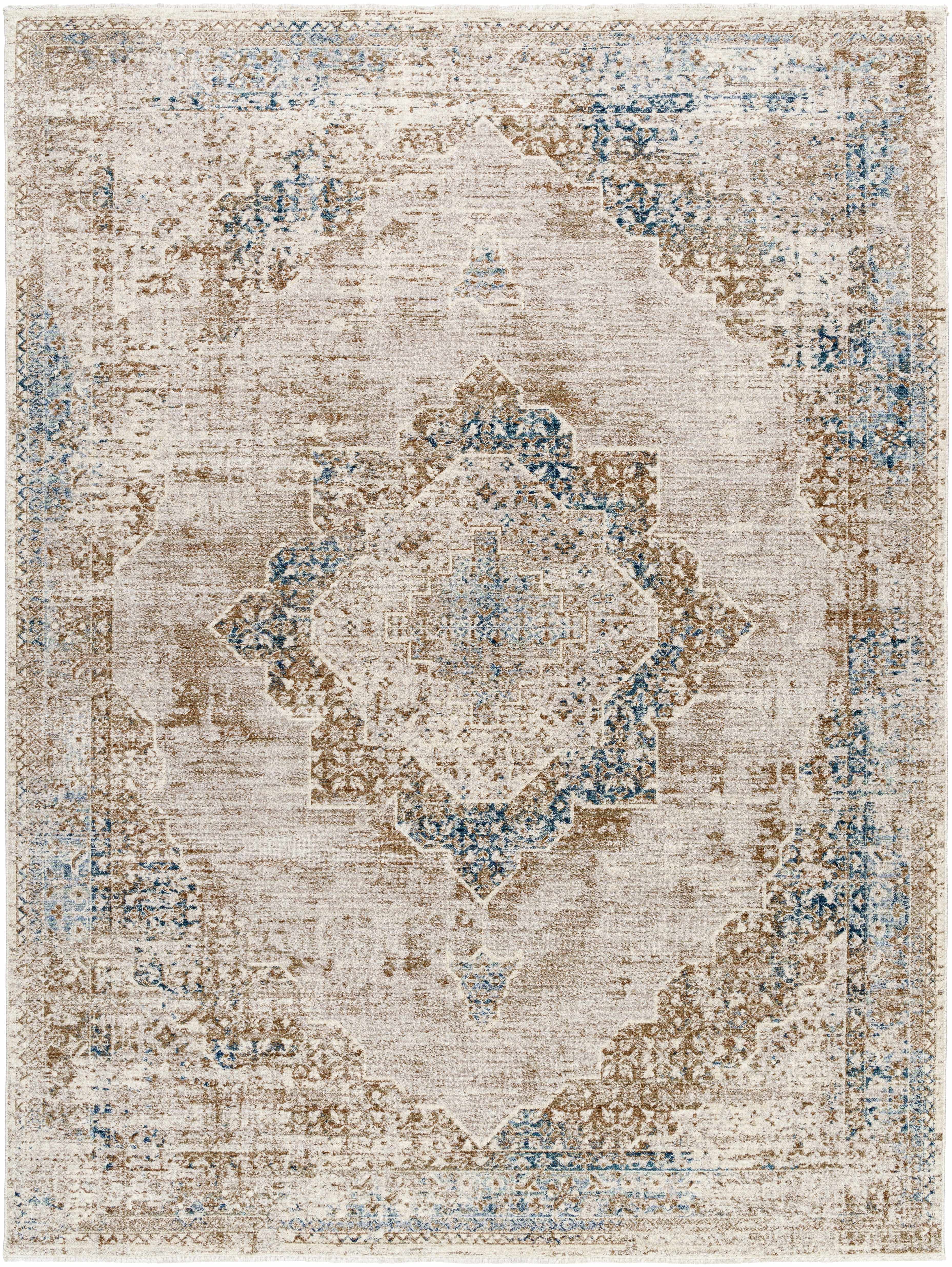 Kosta Beige & Blue Medallion Area Rug - Clearance - Image 3