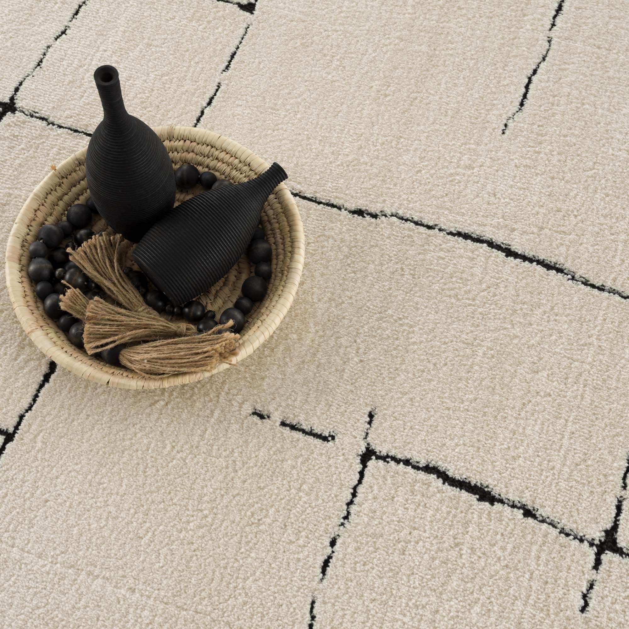 Koume Beige Maze Area Rug - Image 11