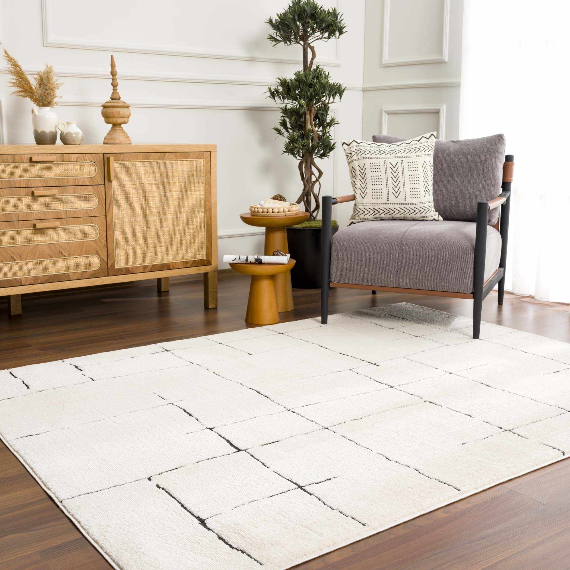Koume Beige Maze Area Rug - Image 16