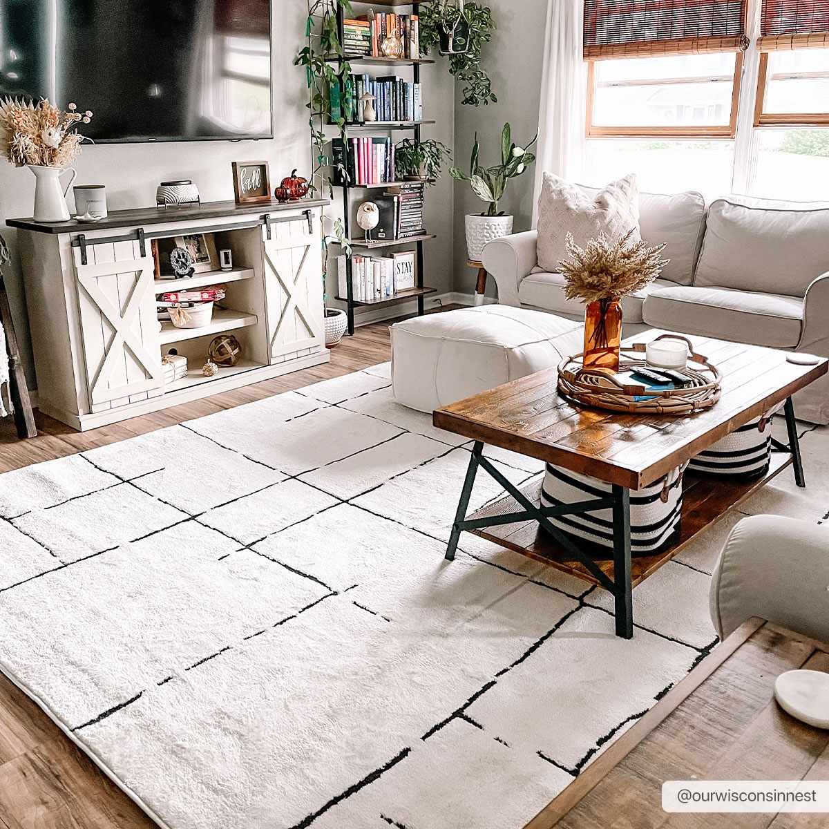 Koume Beige Maze Area Rug - Image 2